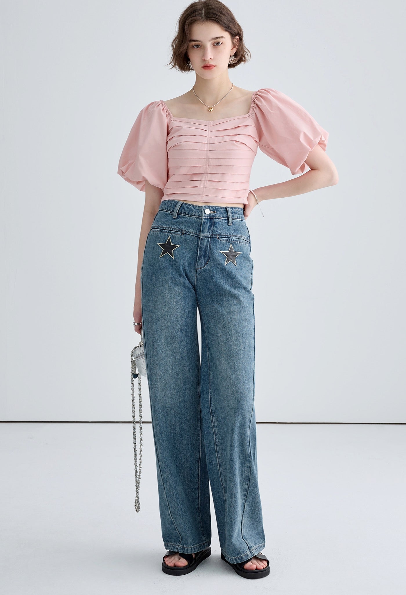 pleats,slim,top,pink,simple,cute,cool,sexy