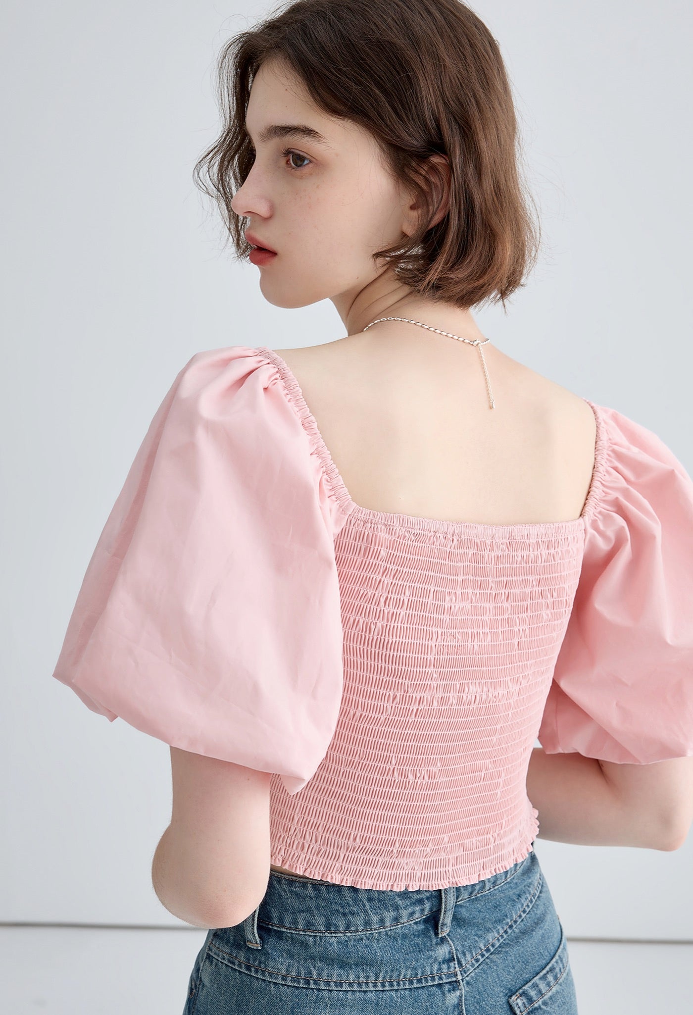pleats,slim,top,pink,simple,cute,cool,sexy