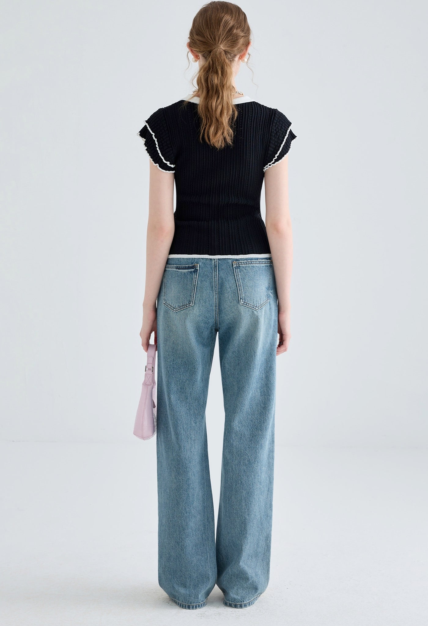doll,collar,knit,black,simple,cute,cool,sexy