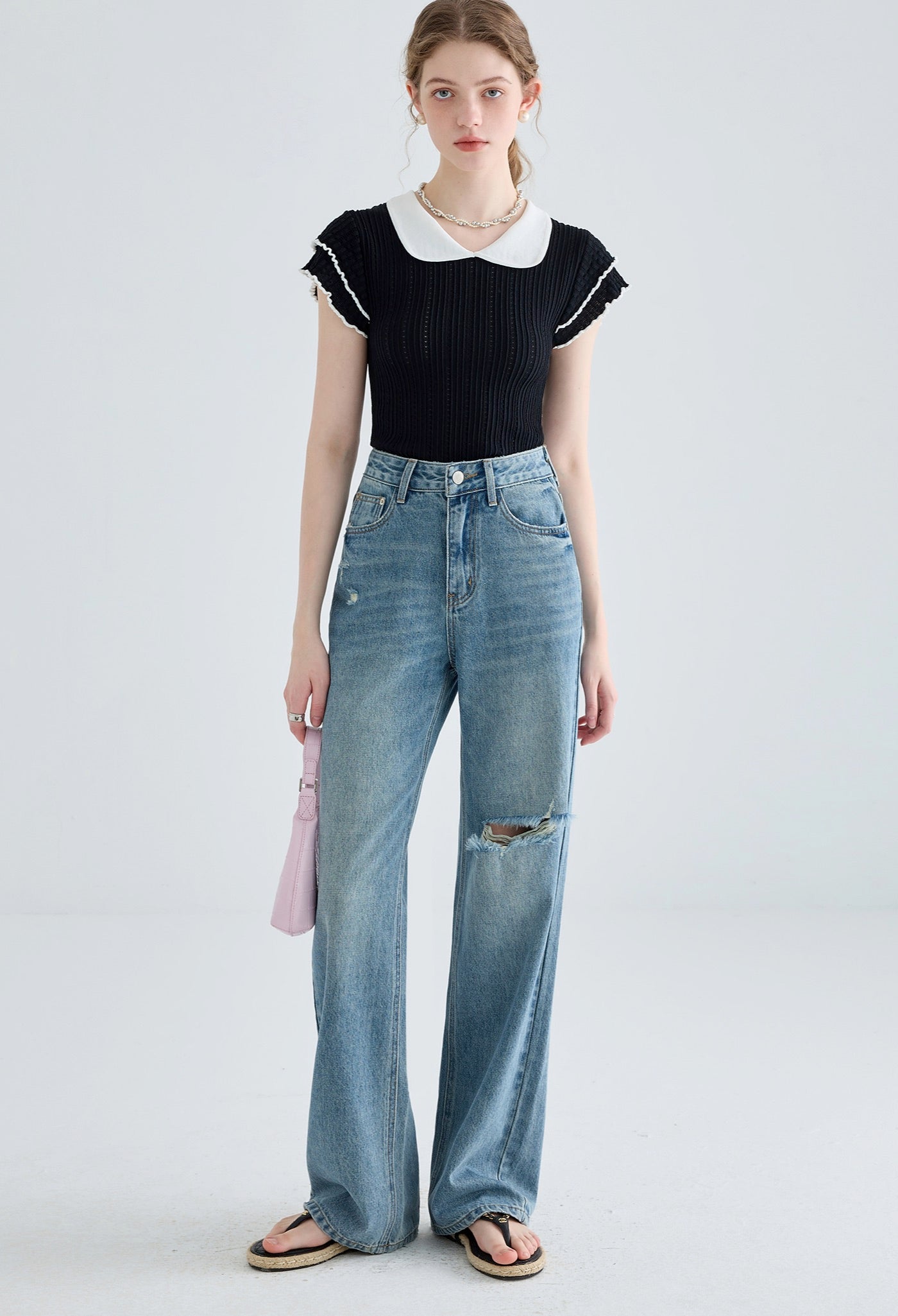 doll,collar,knit,black,simple,cute,cool,sexy
