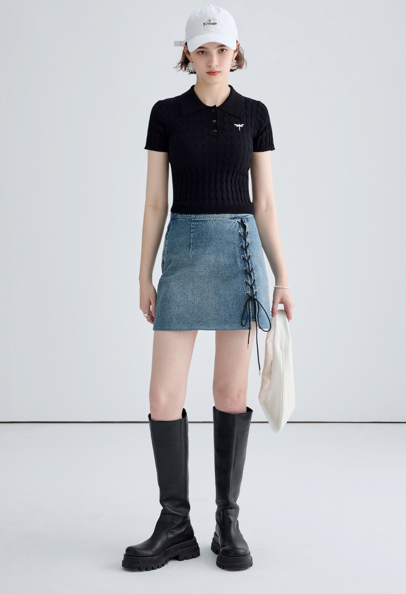 onepoint,knit,polo,black,simple,cute,cool,sexy