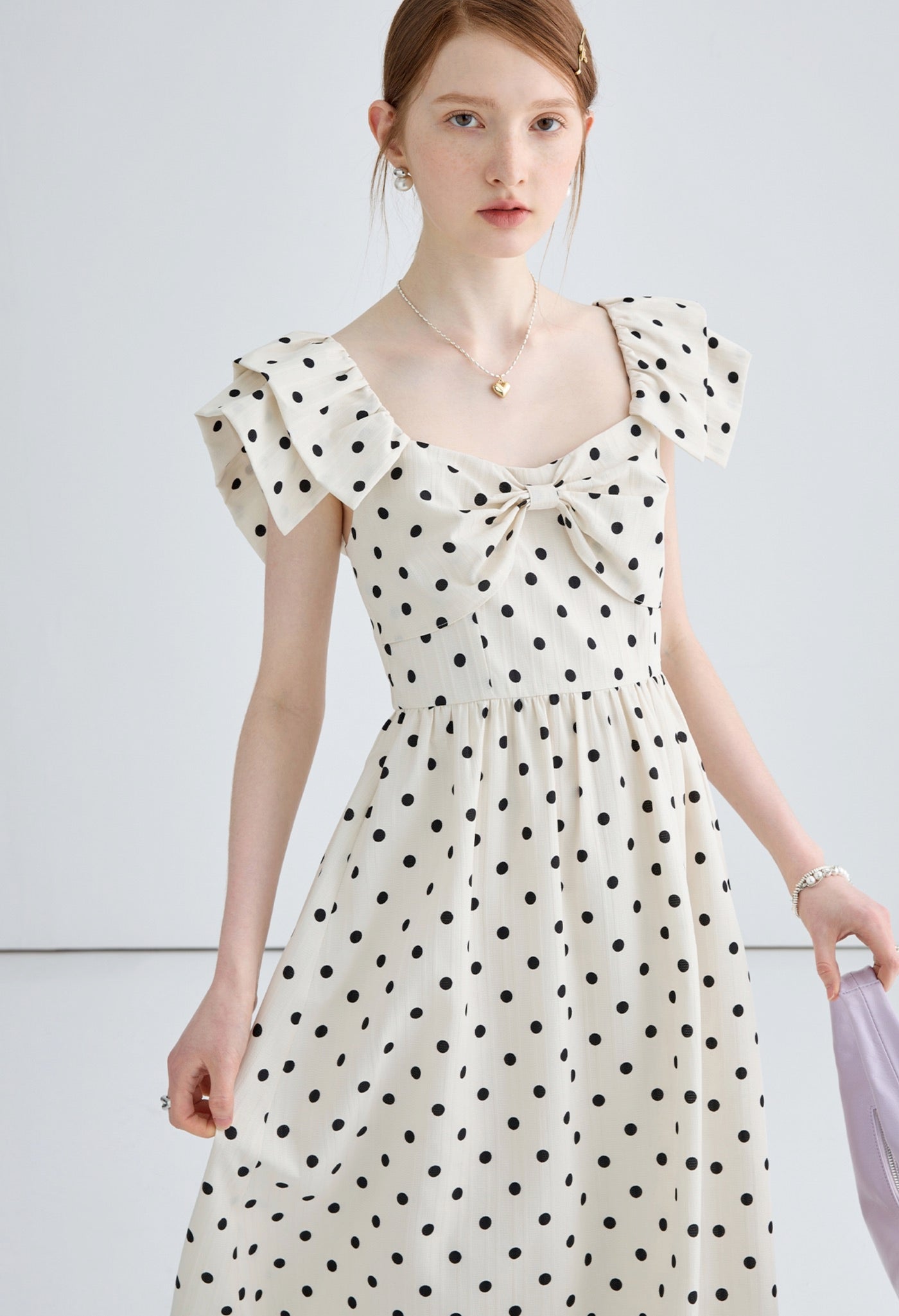 dot,ribbon,dress,white,black,cute,cool,simple,modern,sexy