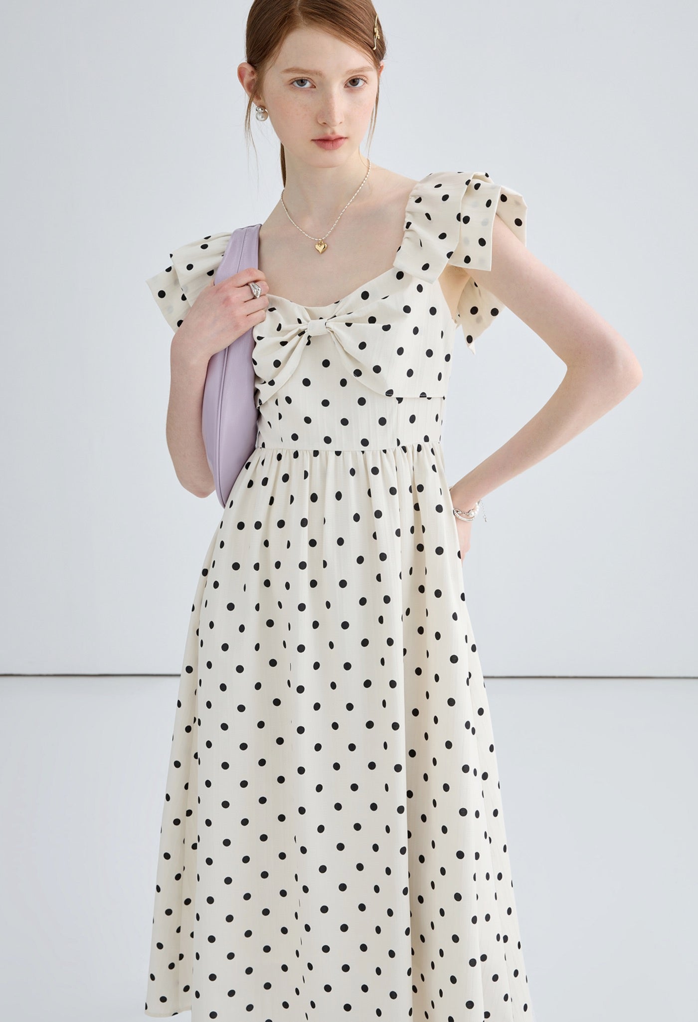 dot,ribbon,dress,white,black,cute,cool,simple,modern,sexy