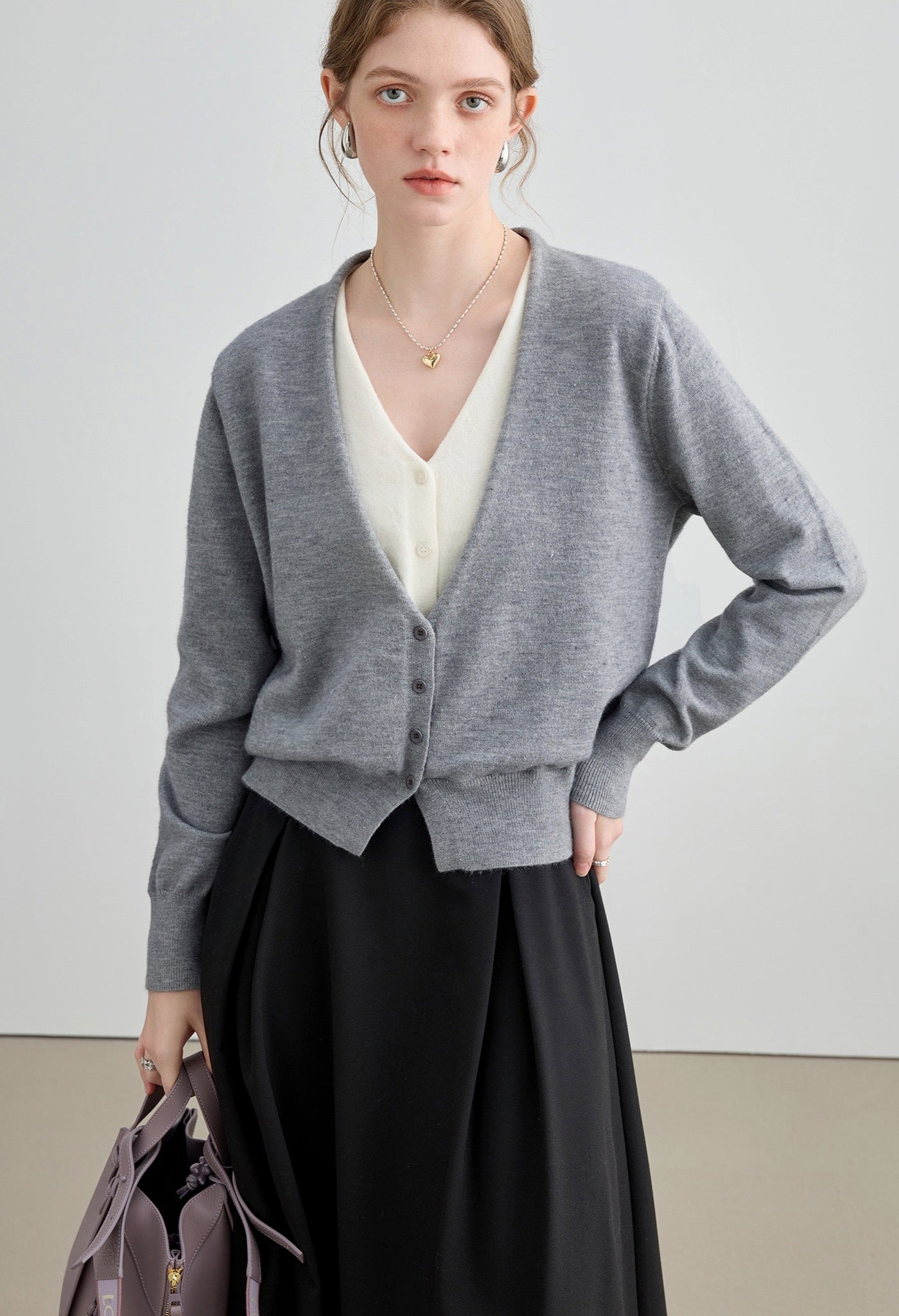 layered,cardigan,grey,white,cool,cute,sexy,monern