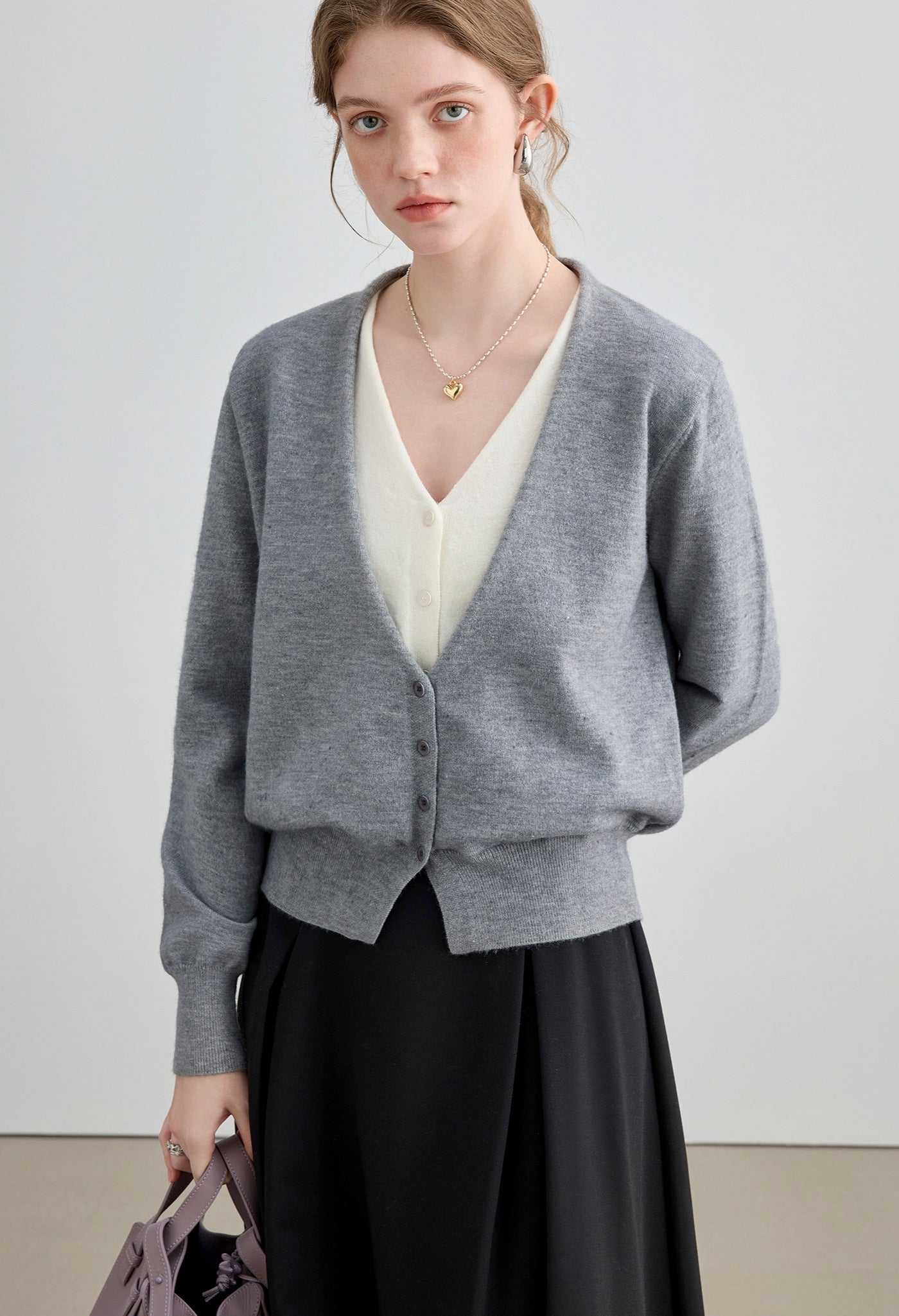 layered,cardigan,grey,white,cool,cute,sexy,monern