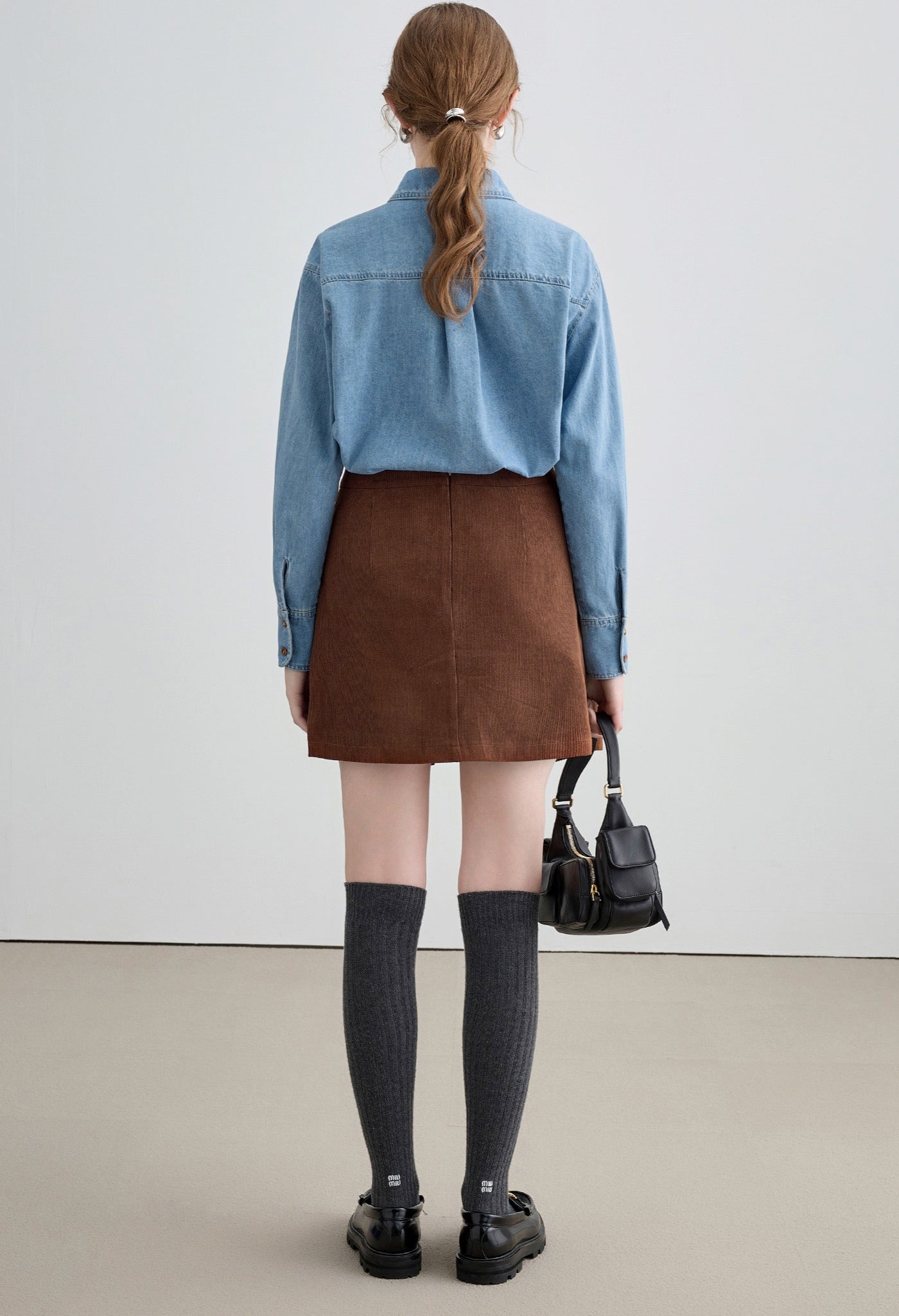 high,waist,slim,skirt,brown,simple,cool,cute,sexy,mode,modern