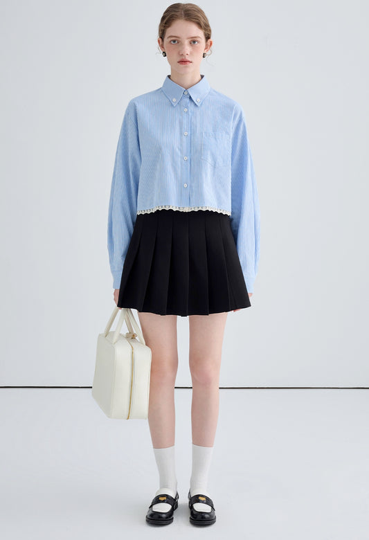 short,lace,striped,shirts,blue,cute,cool,sexy,modern,mode