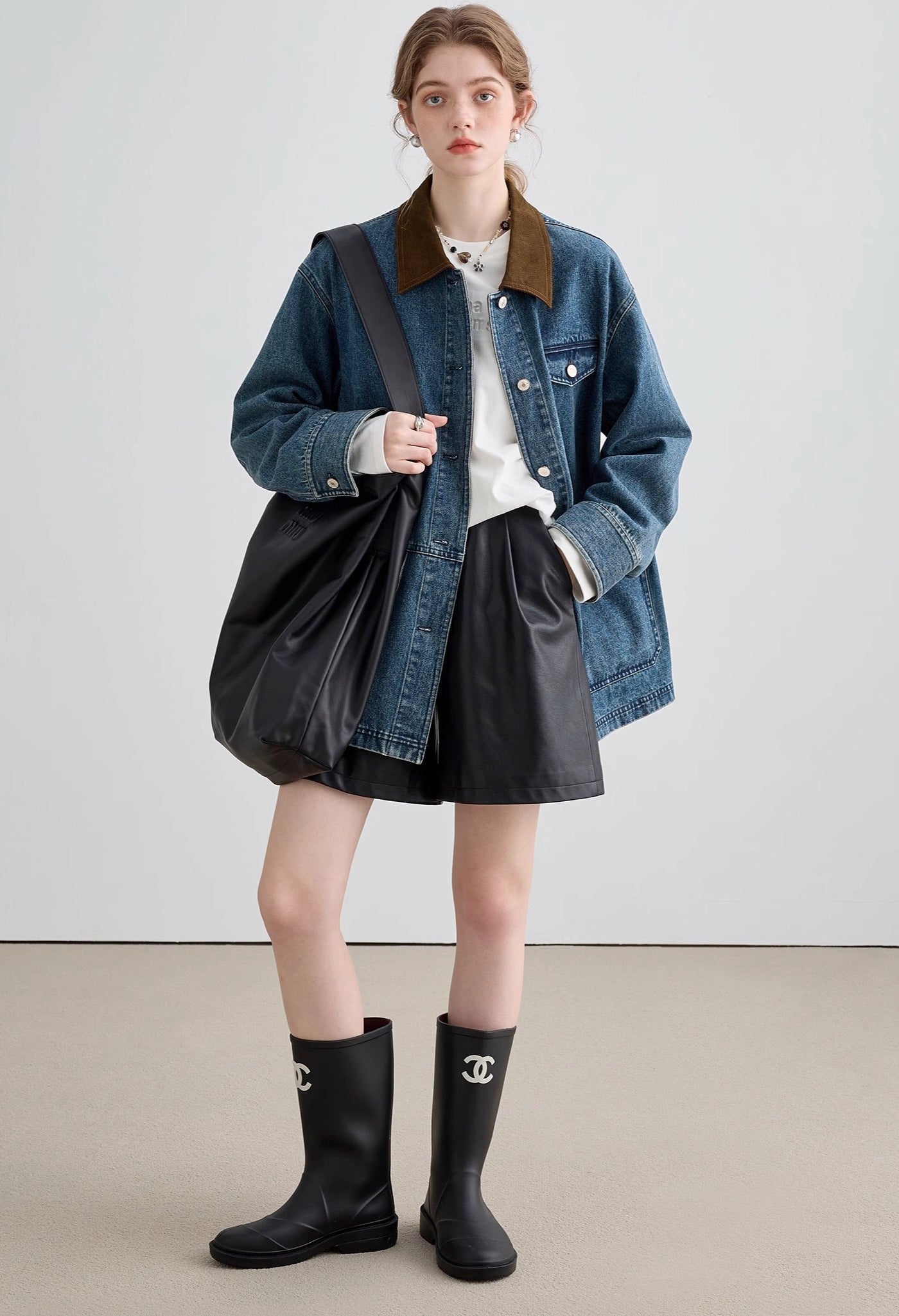 lapel,denim,jacket,blue,brown,simple,cute,cool,sexy,mode,modern