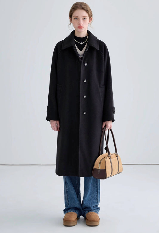 black,white,coat,long,loose,loosefit,simple,cute,cool,sexy,mode,modern