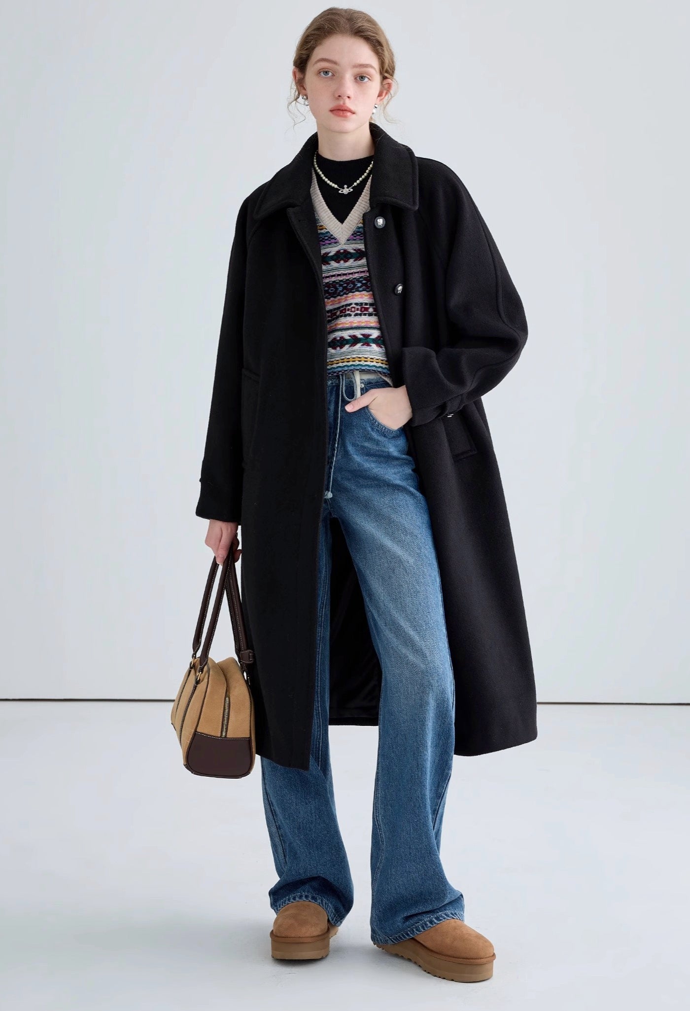 black,white,coat,long,loose,loosefit,simple,cute,cool,sexy,mode,modern