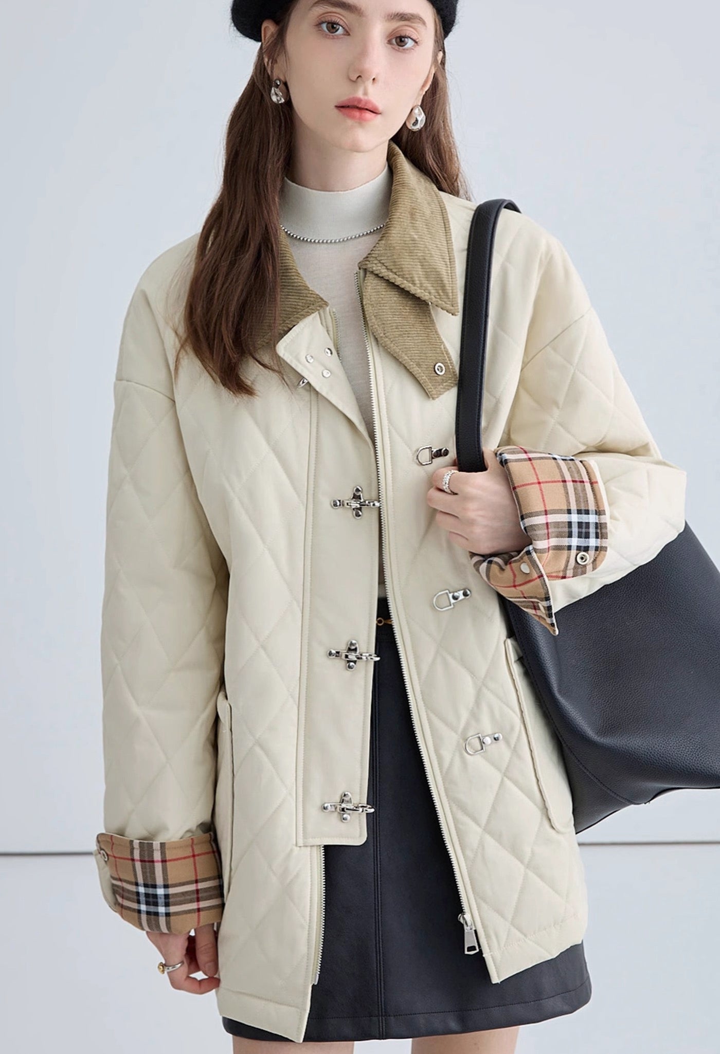 white,coat,PaneledSleeves,cotton,jacket,squarecollar,simple,cute,cool,sexy,mode,modern
