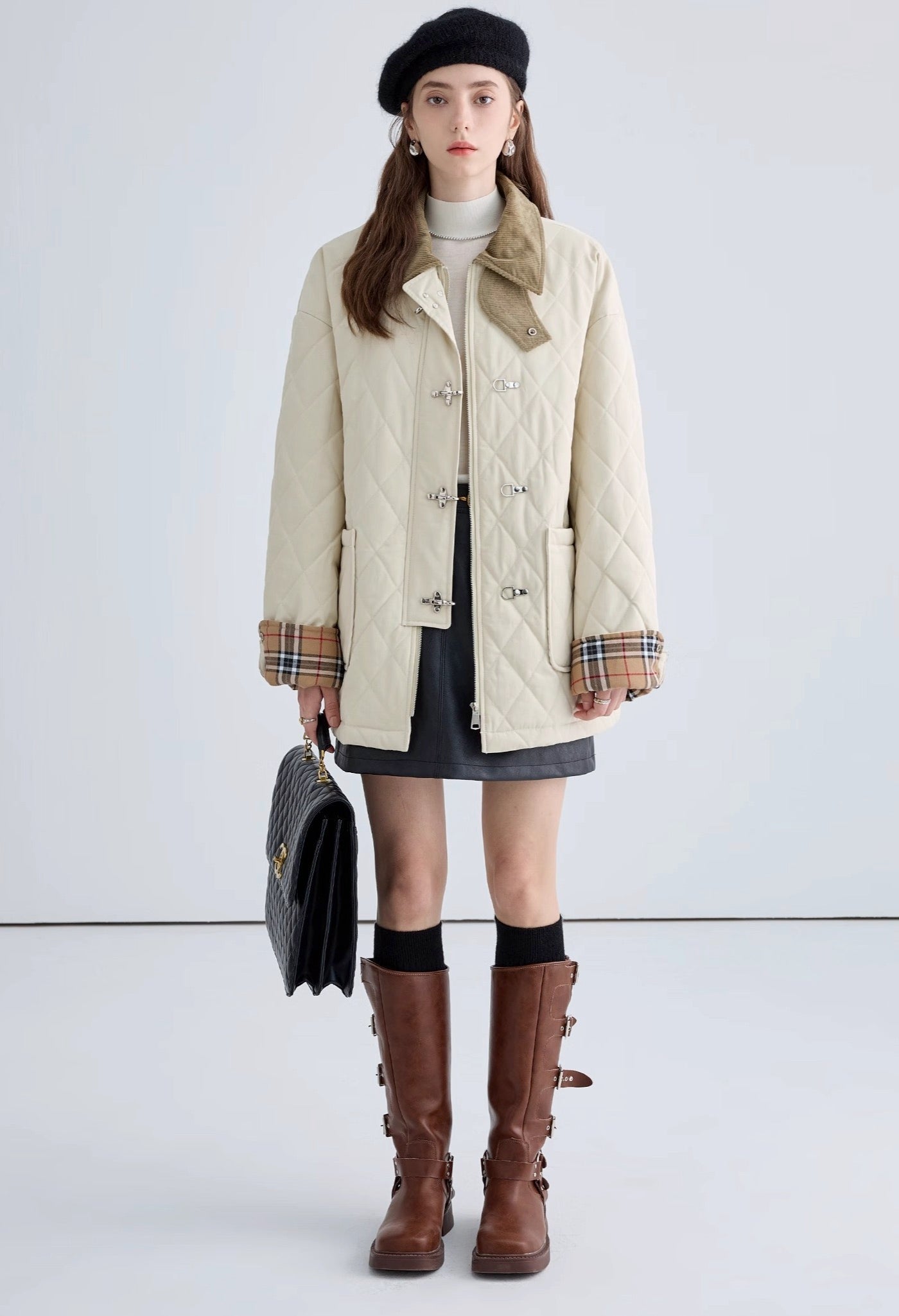 white,coat,PaneledSleeves,cotton,jacket,squarecollar,simple,cute,cool,sexy,mode,modern