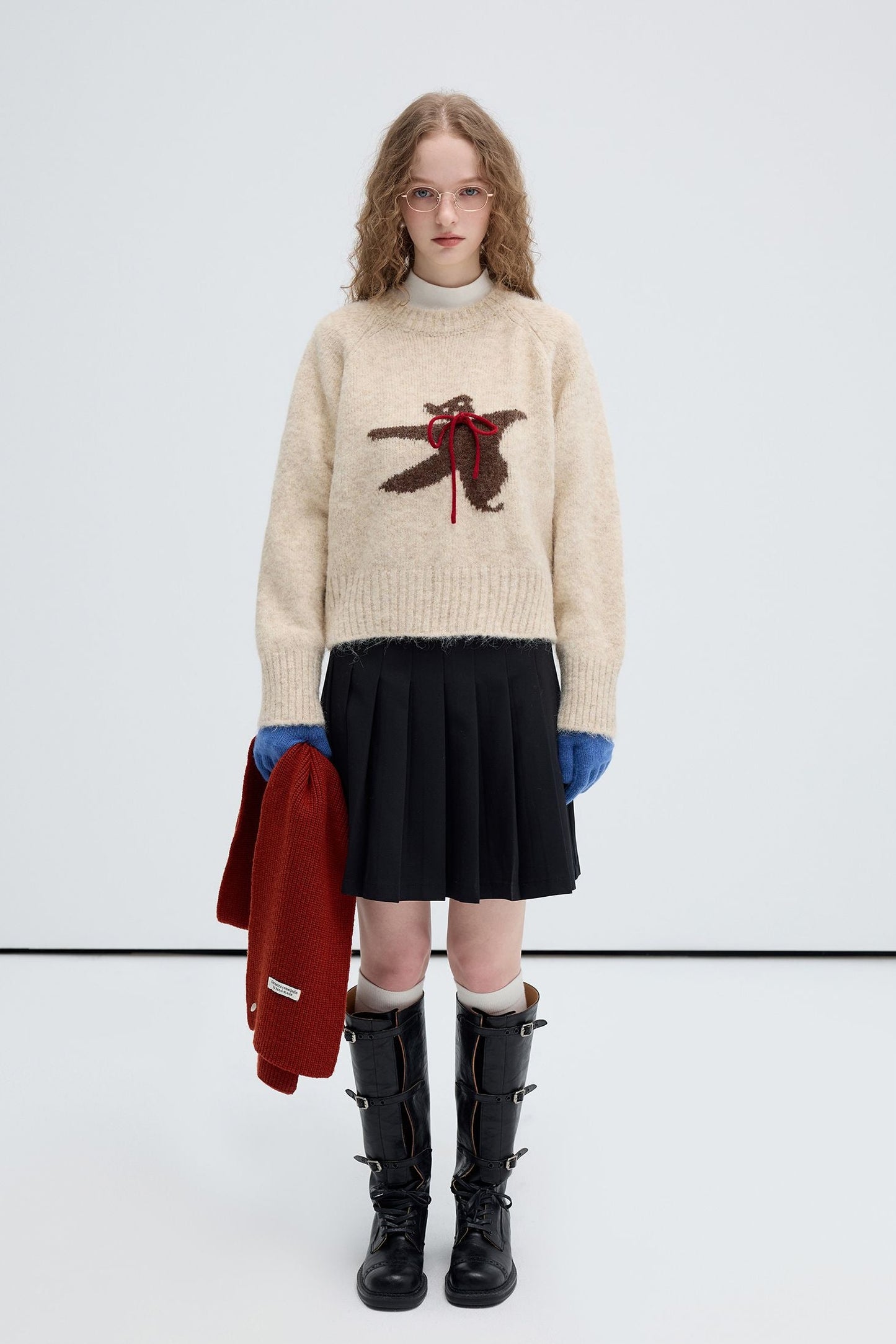 green,beige,red,gray,cartoon,bear,crewneck,sweater,simple,cool,cute,mode,sexy,modern