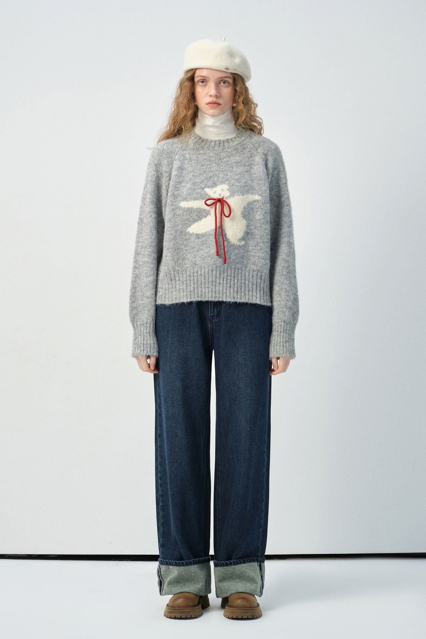 green,beige,red,gray,cartoon,bear,crewneck,sweater,simple,cool,cute,mode,sexy,modern
