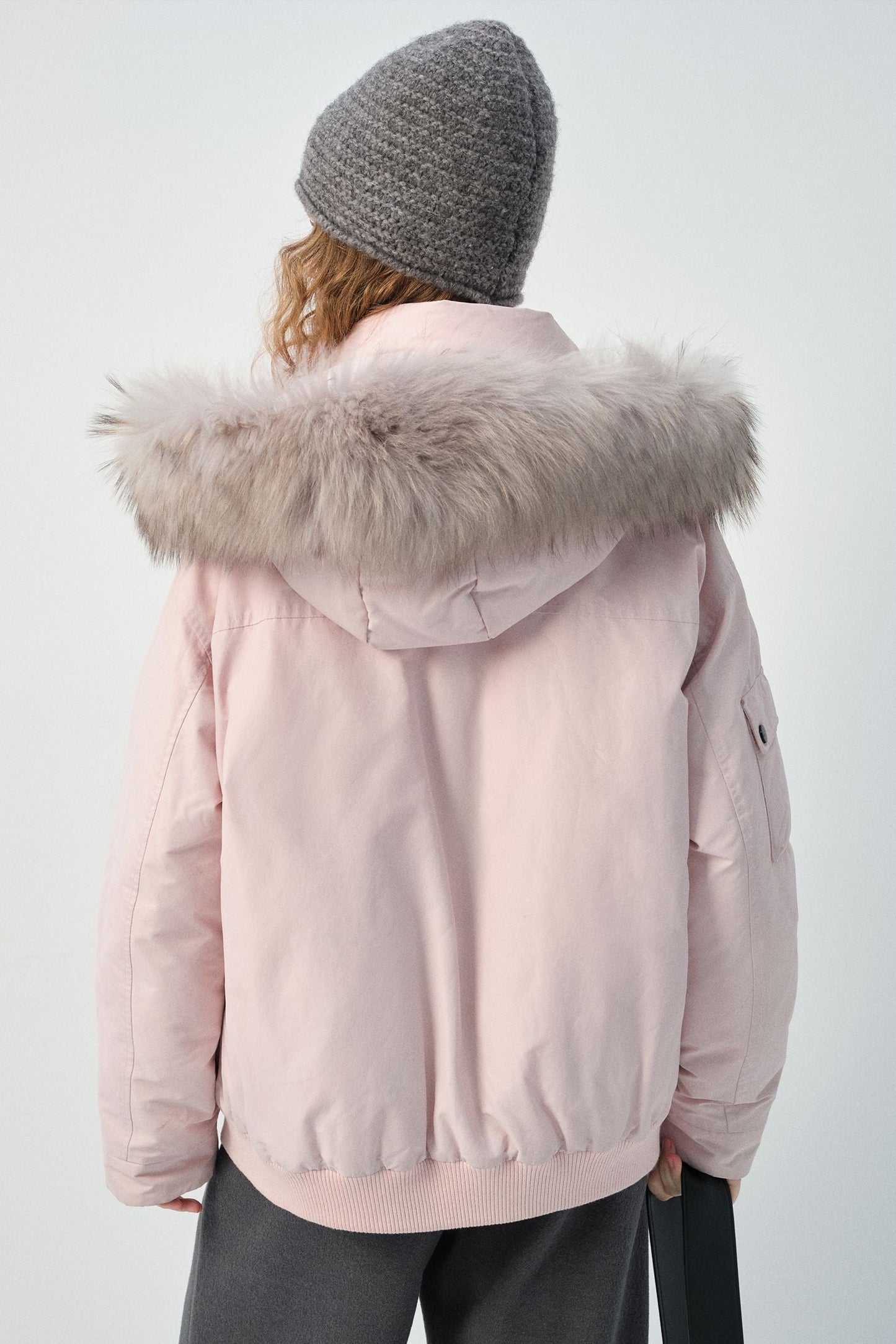 pink,beige,detachable,collared,parker,down,simple,cool,cute,mode,sexy,modern