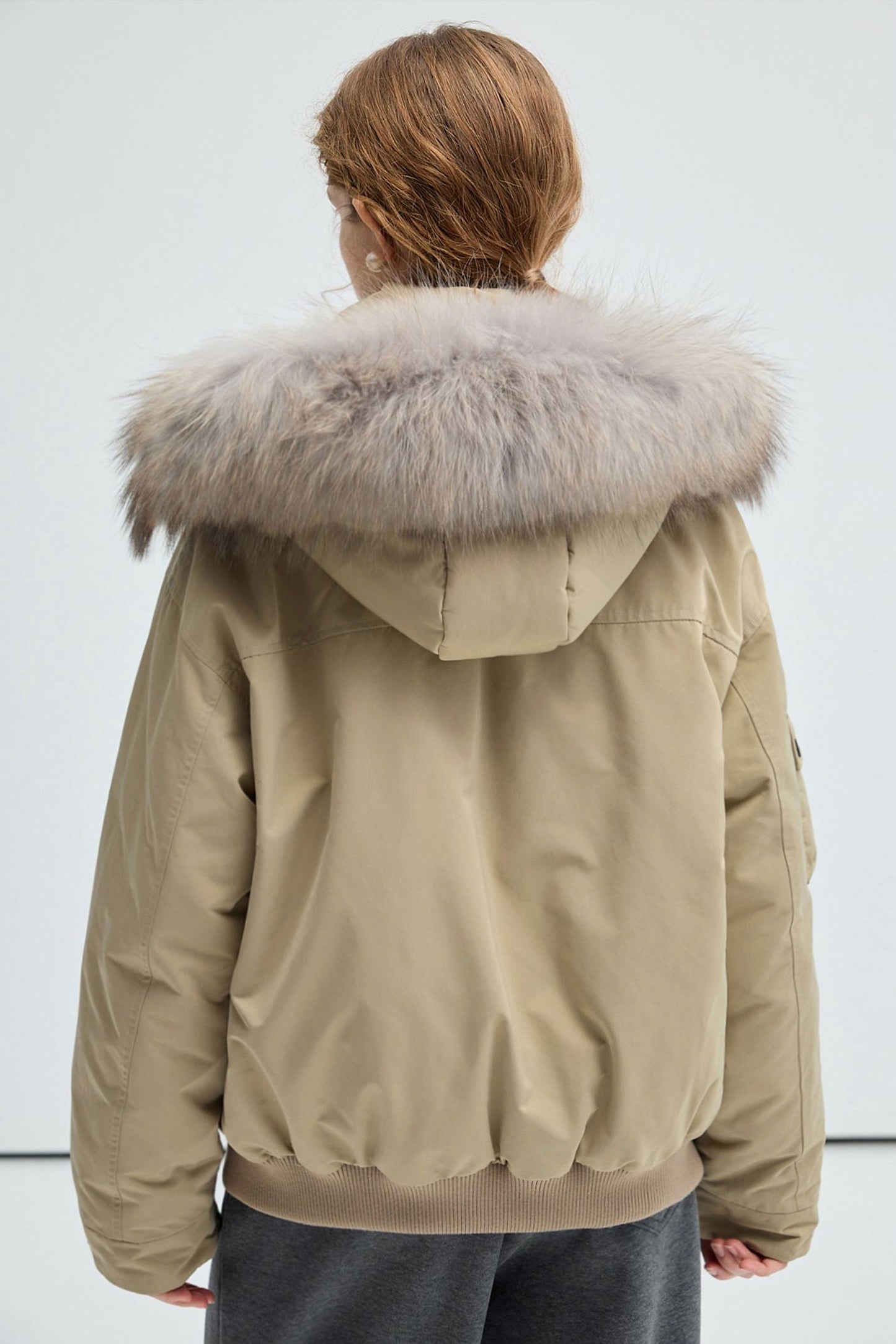 pink,beige,detachable,collared,parker,down,simple,cool,cute,mode,sexy,modern