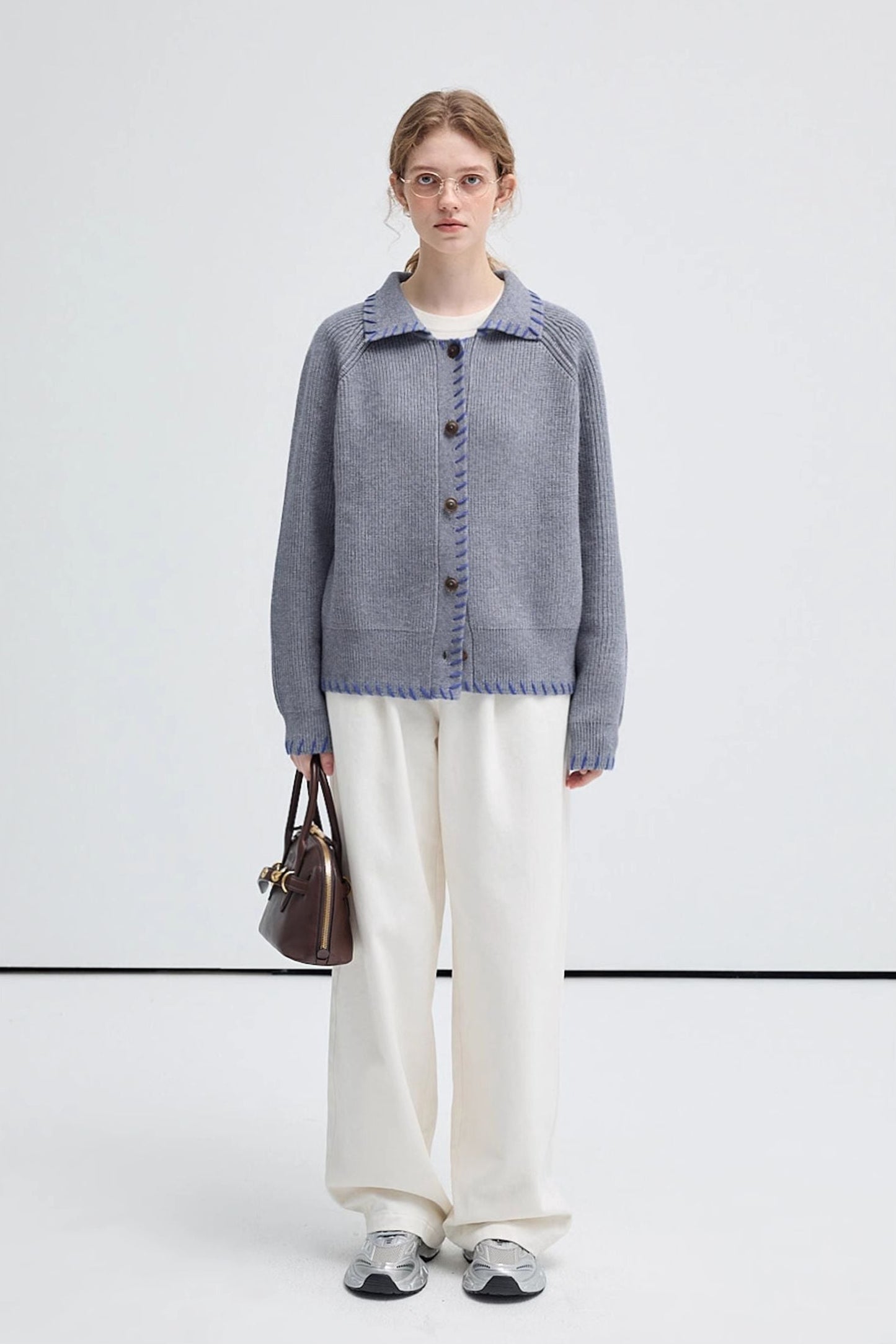 design,contrasting,standup,collar,knit,gray,white,simple,cool,cute,mode,sexy,modern