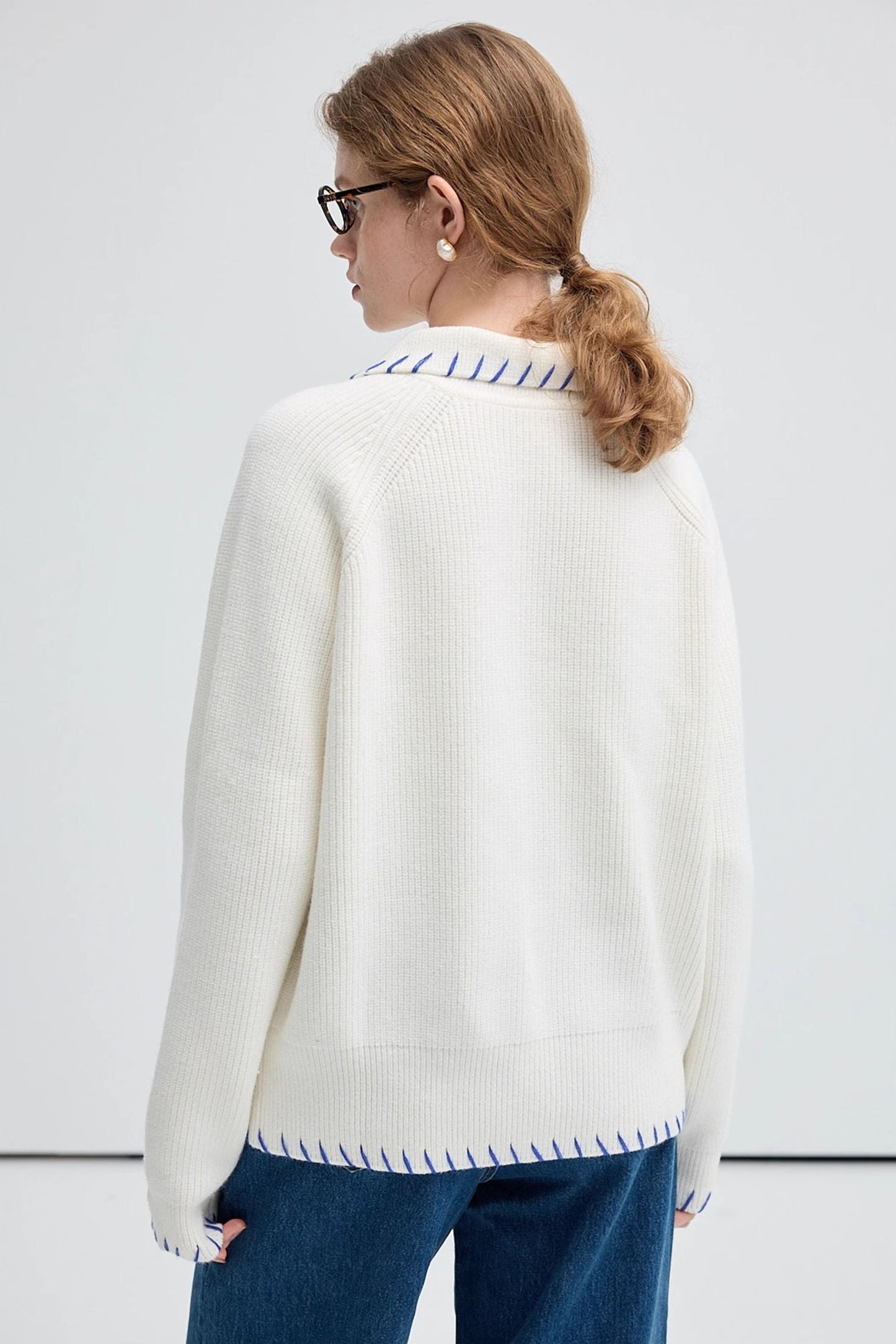 design,contrasting,standup,collar,knit,gray,white,simple,cool,cute,mode,sexy,modern