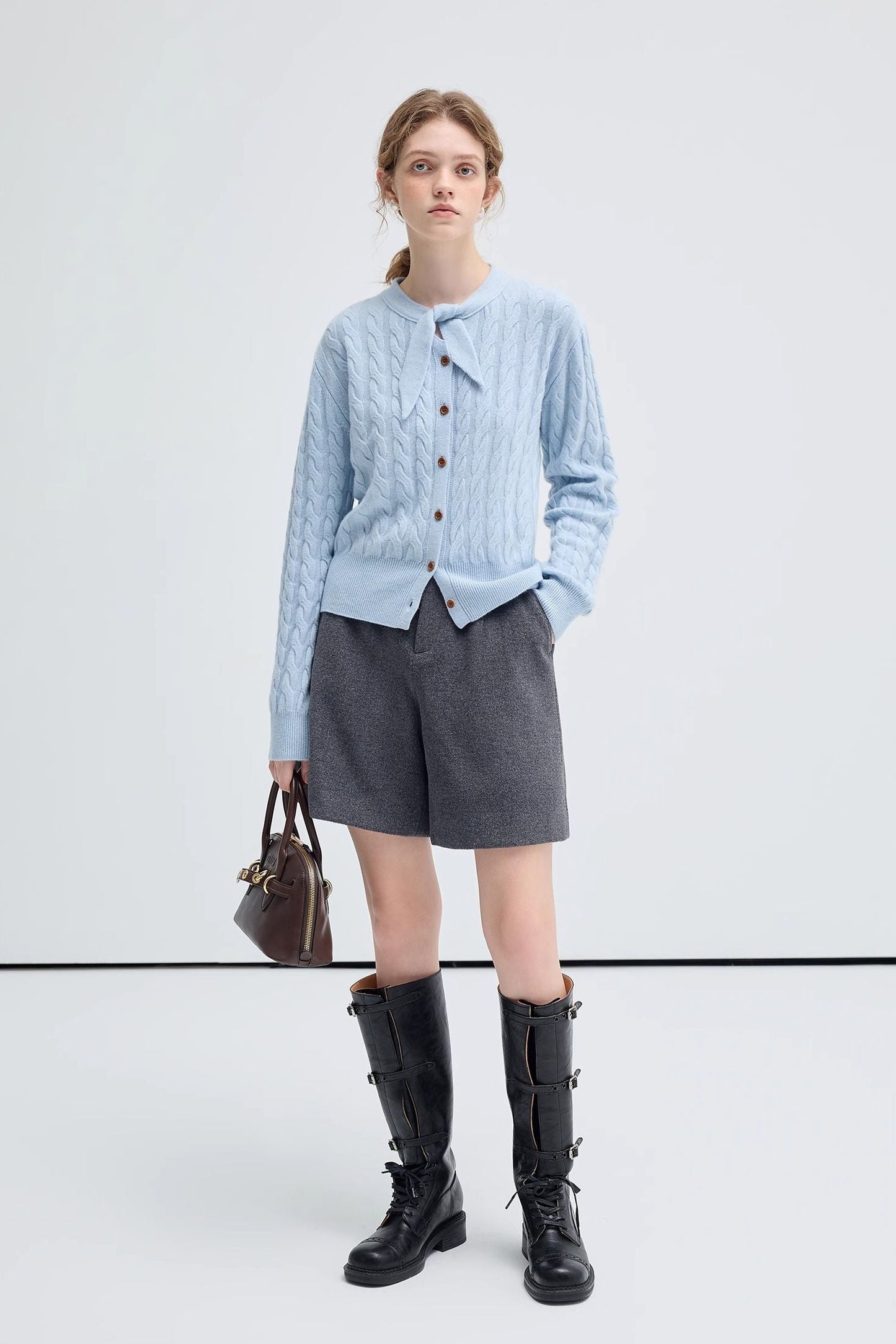 rabbit,ear,collar,twisted,flower,knitting,knit,warm,coat,winter,autumn,,simple,cool,cute,mode,sexy,modern
