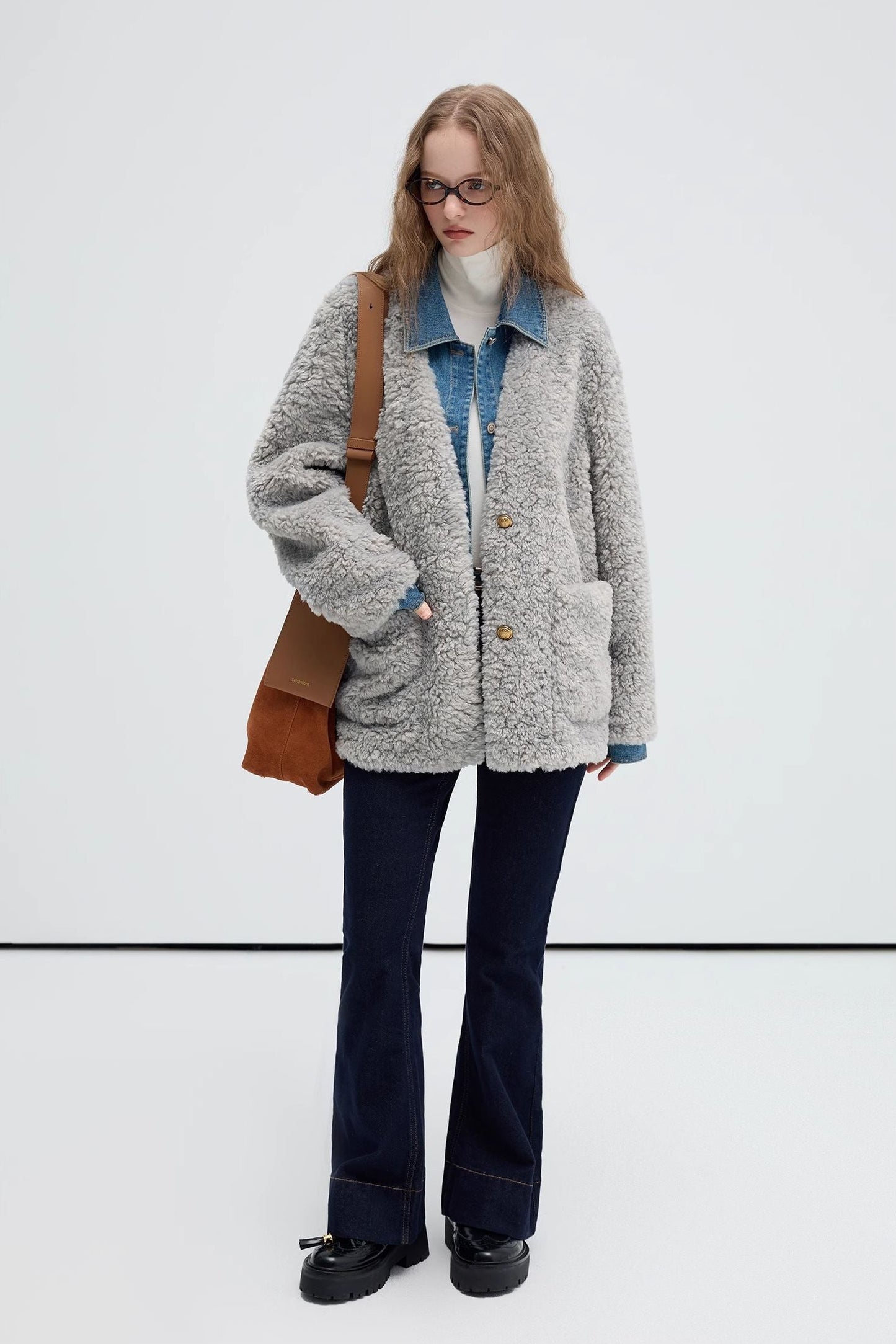 two,fake,denim,patchwork,coats,gray,simple,cool,cute,mode,sexy,modern