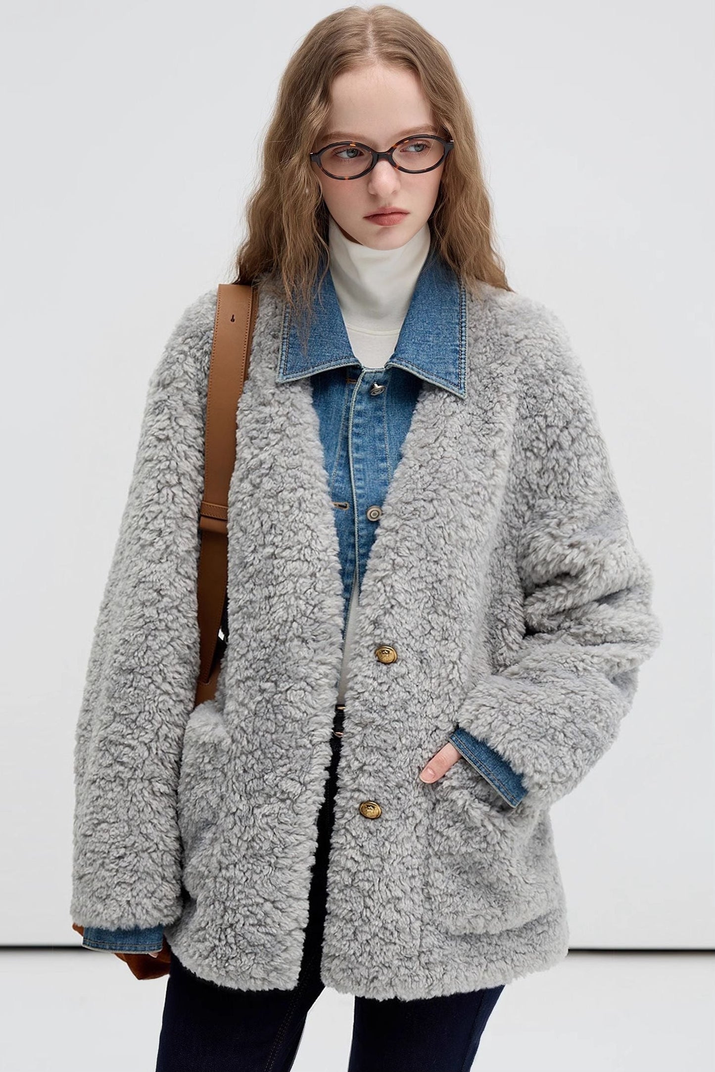 two,fake,denim,patchwork,coats,gray,simple,cool,cute,mode,sexy,modern