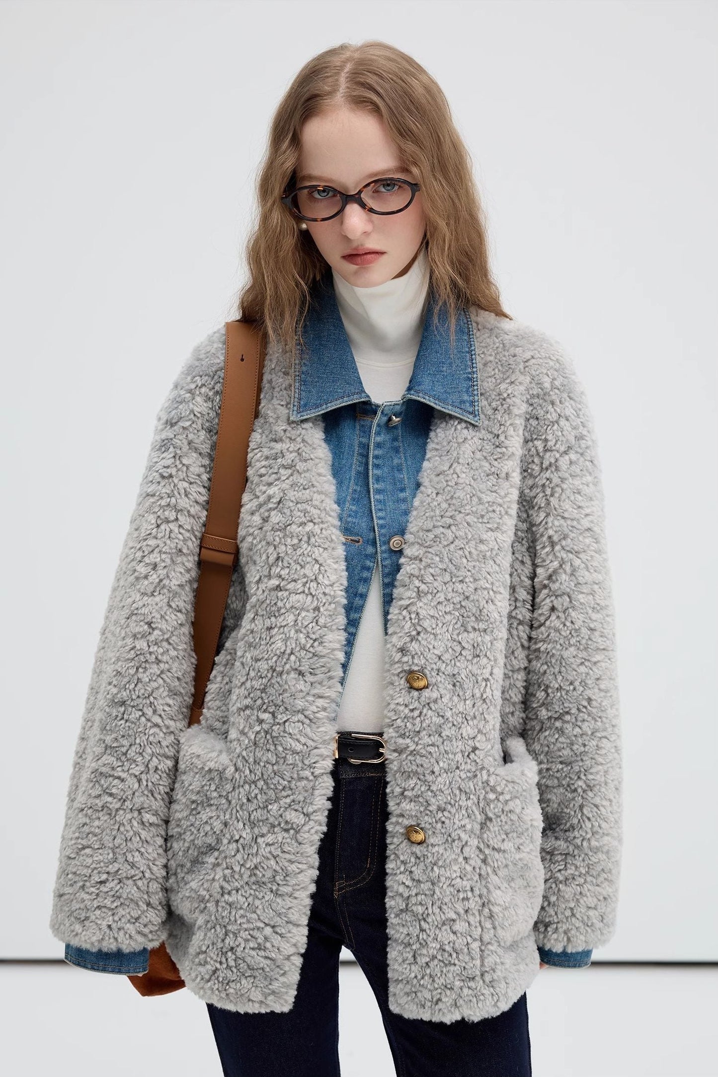 two,fake,denim,patchwork,coats,gray,simple,cool,cute,mode,sexy,modern
