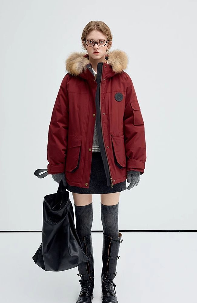 fake,two,spliced,down,coats,beige,lightmocha,simple,cool,cute,mode,sexy,modern