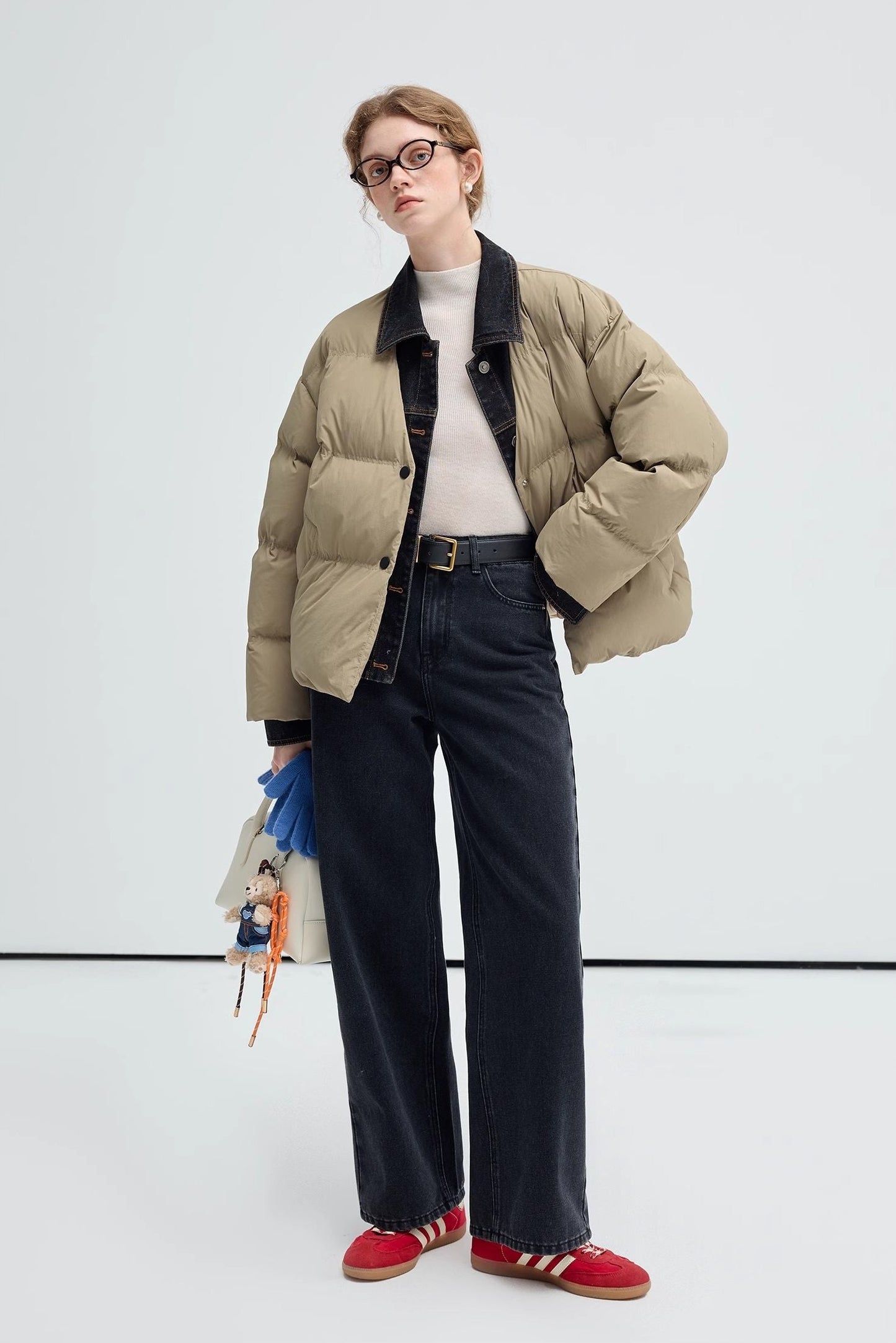 fake,two,spliced,down,coats,beige,lightmocha,simple,cool,cute,mode,sexy,modern
