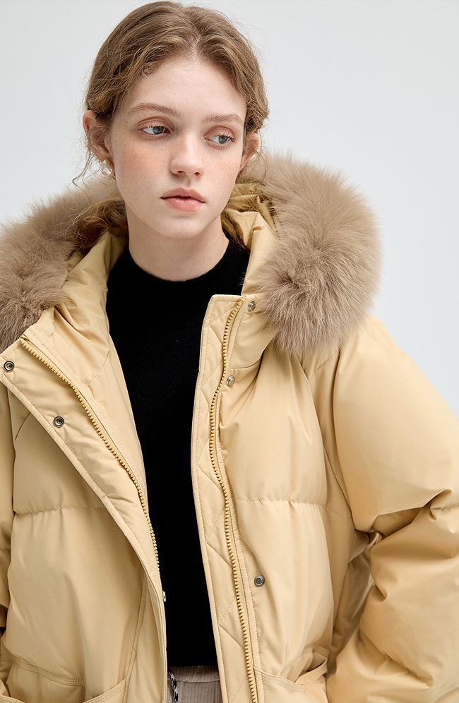 yellow,purple,fox,far,collar,down,jacket,simple,cool,cute,mode,sexy,modern