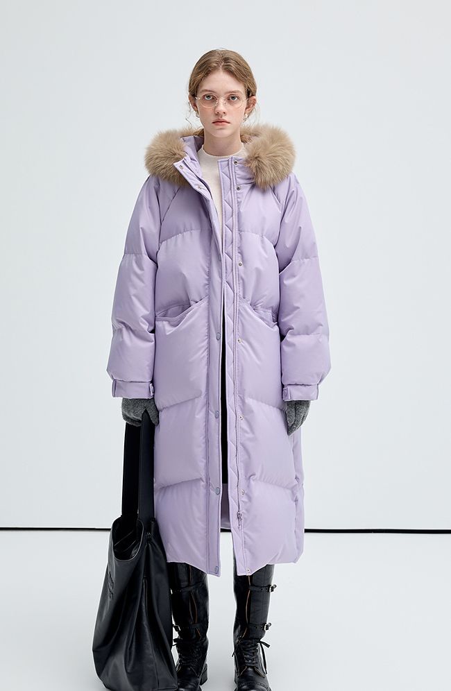 yellow,purple,fox,far,collar,down,jacket,simple,cool,cute,mode,sexy,modern