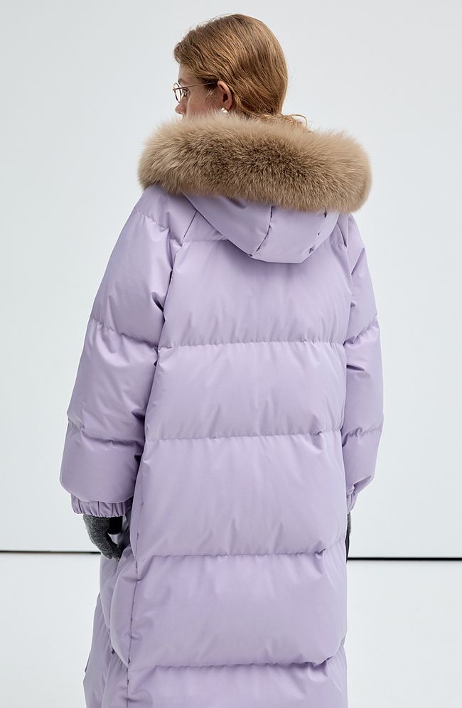 yellow,purple,fox,far,collar,down,jacket,simple,cool,cute,mode,sexy,modern