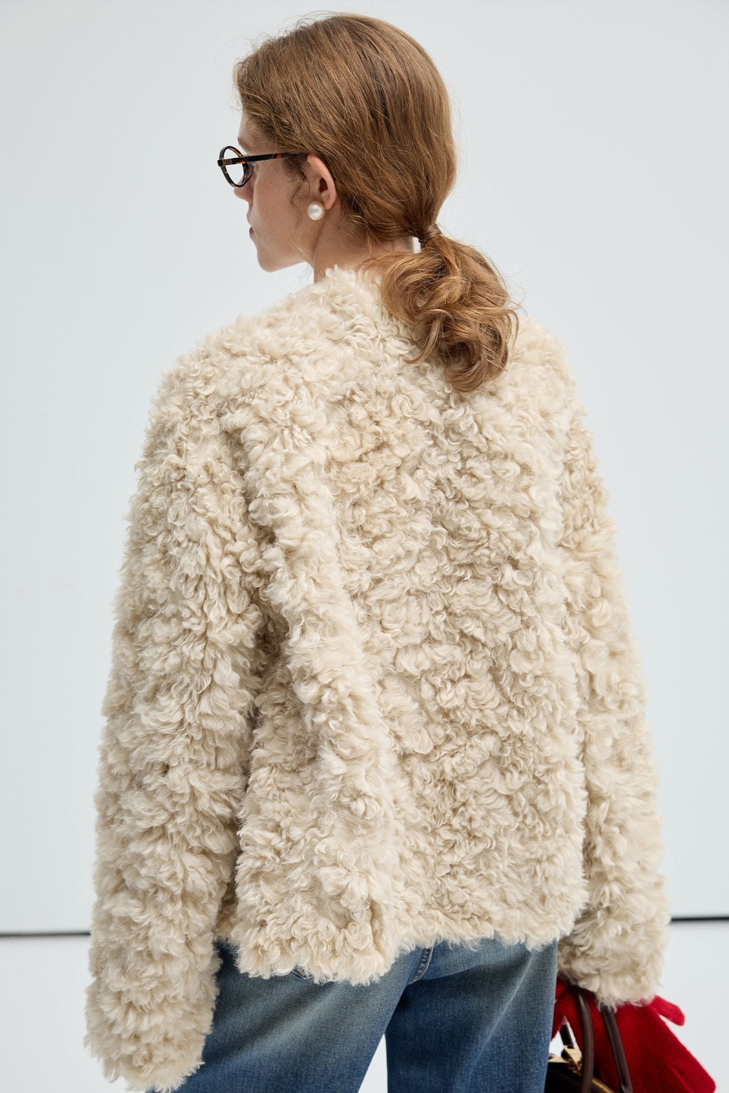 beige,imitation,Tuscan,sheep's,curly,plush,fur,coat,simple,cool,cute,mode,sexy,modern