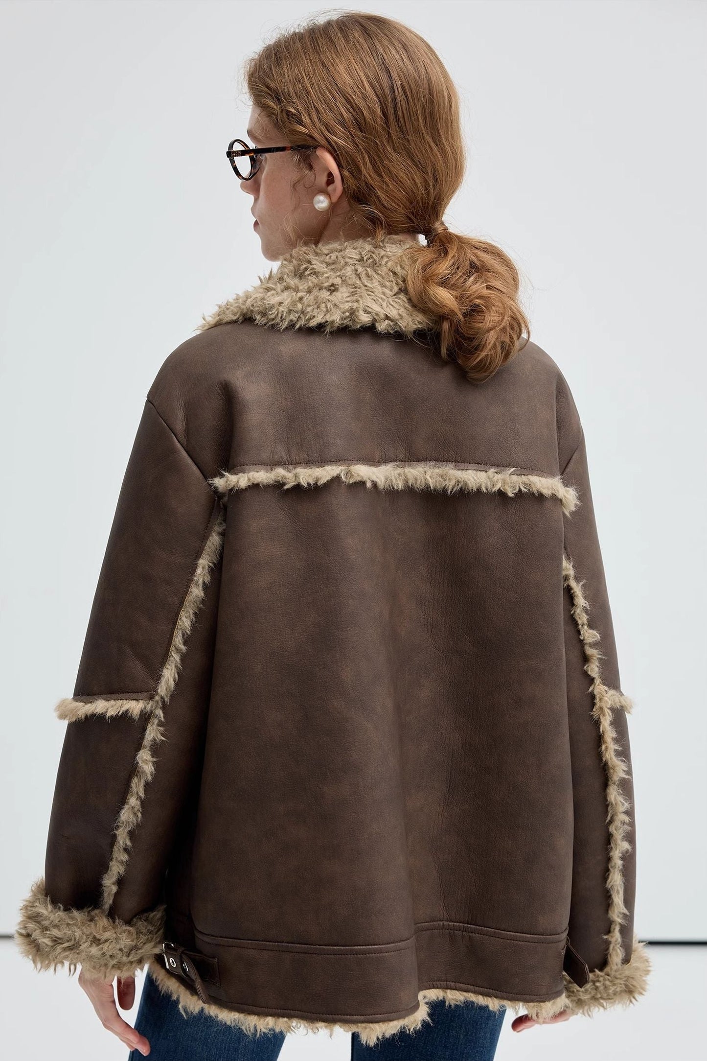 melad,fur,one,piece,coat,jacket,brown,warm,simple,cool,cute,mode,sexy,modern