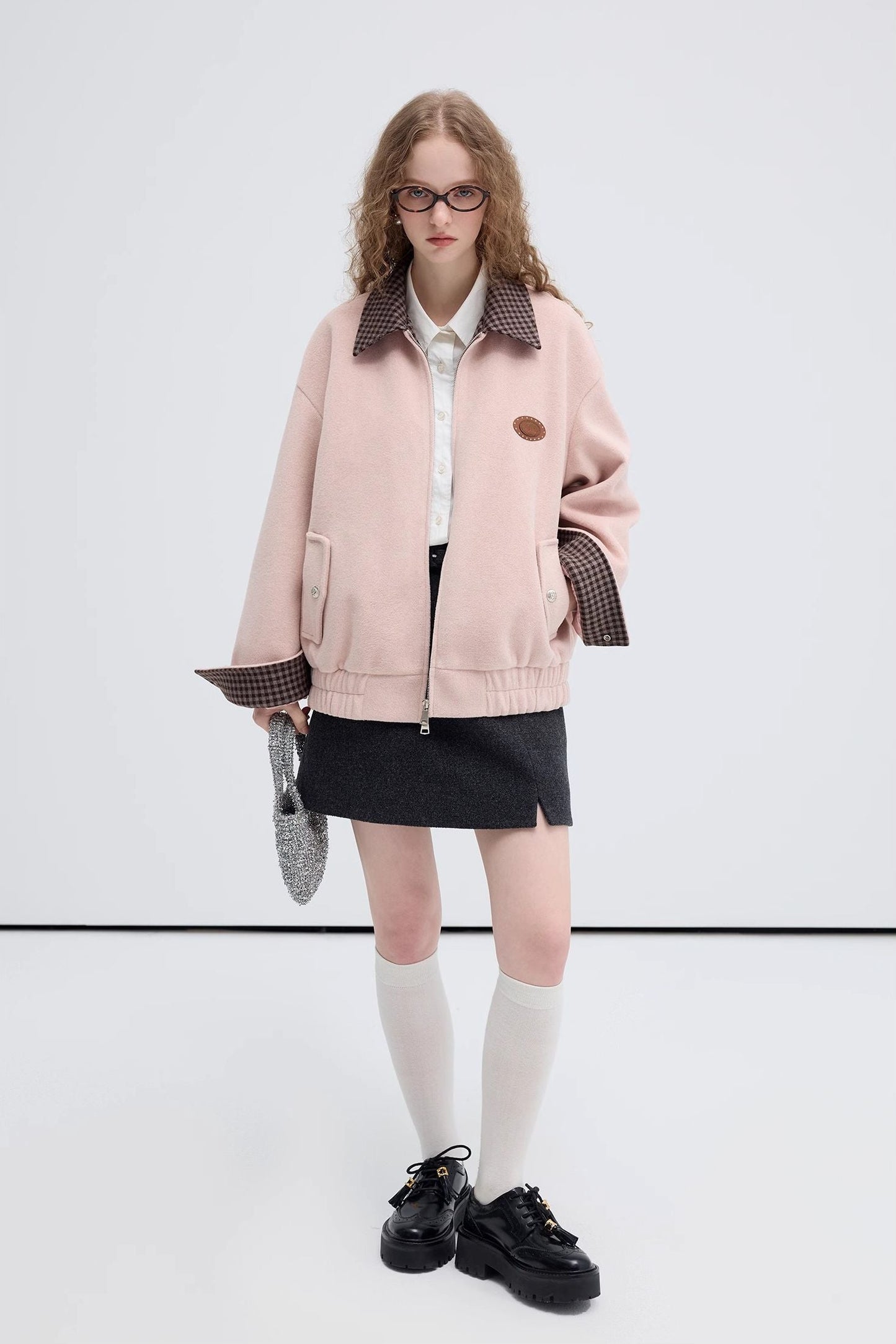 high,waisted,a,line,woolen,short,skirt,black,warm,simple,cool,cute,mode,sexy,modern