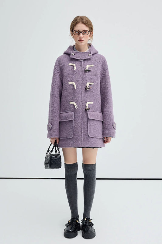 woolen,coat,with,horn,button,purple,winter,warm,simple,cool,cute,mode,sexy,modern