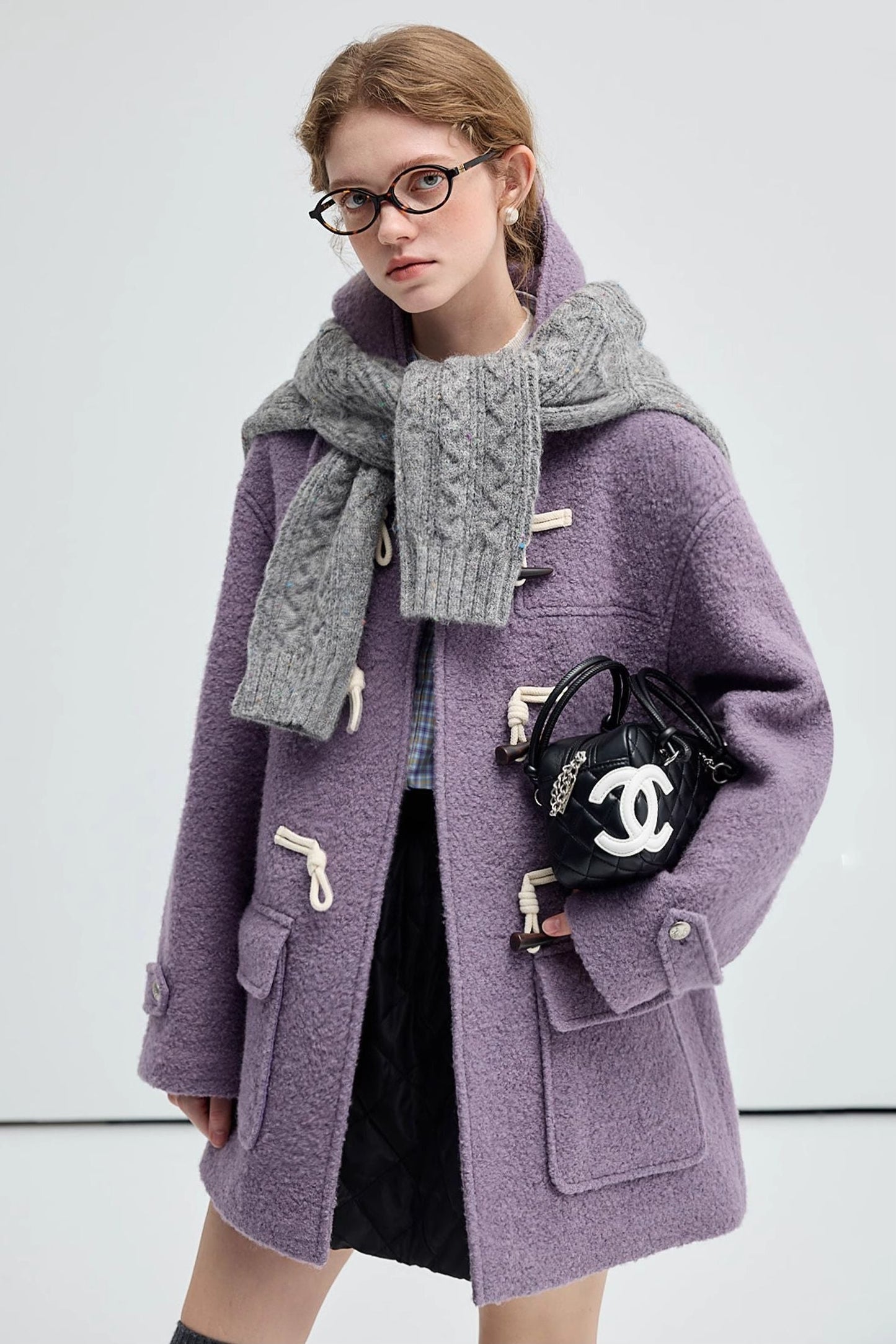 woolen,coat,with,horn,button,purple,winter,warm,simple,cool,cute,mode,sexy,modern