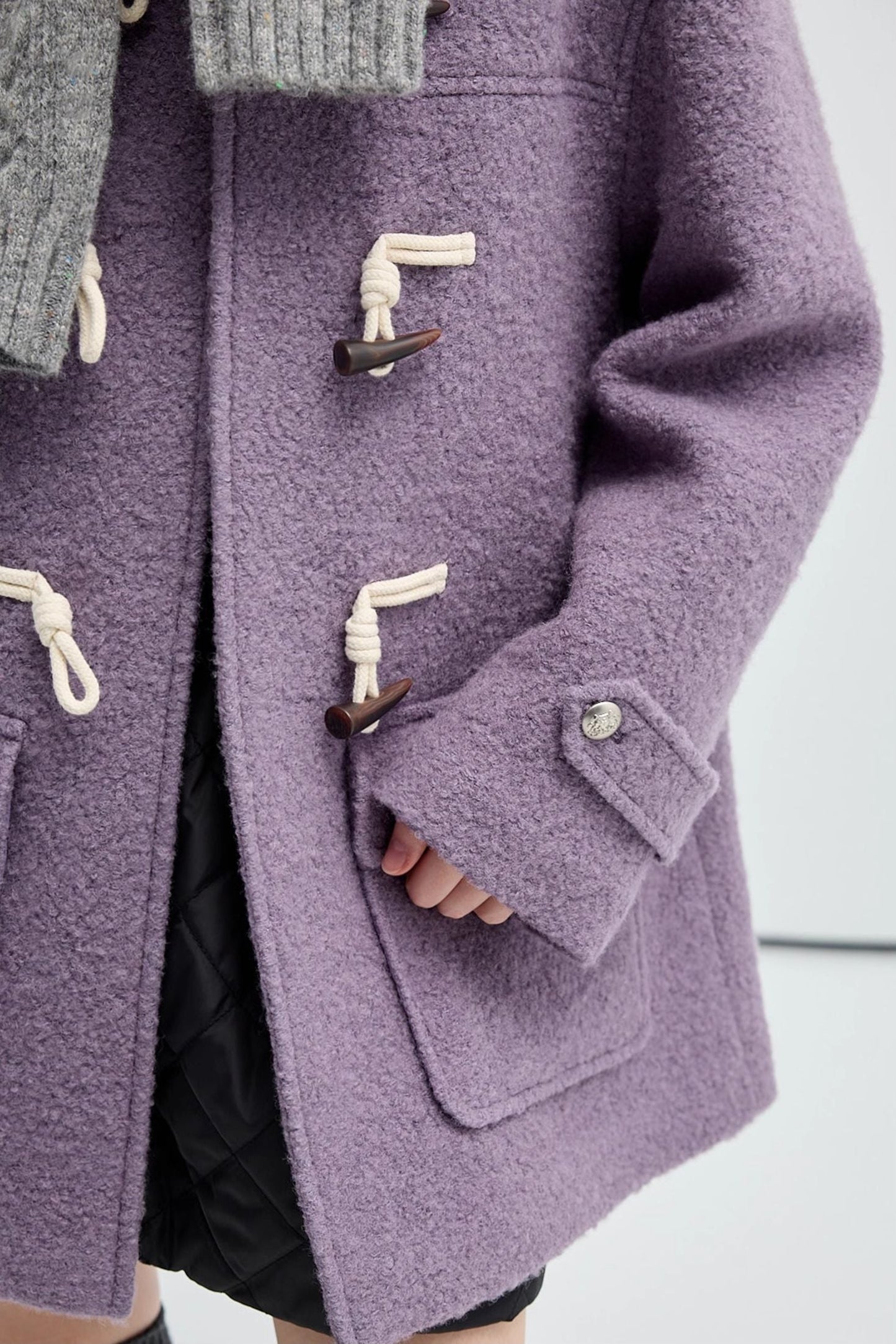 woolen,coat,with,horn,button,purple,winter,warm,simple,cool,cute,mode,sexy,modern