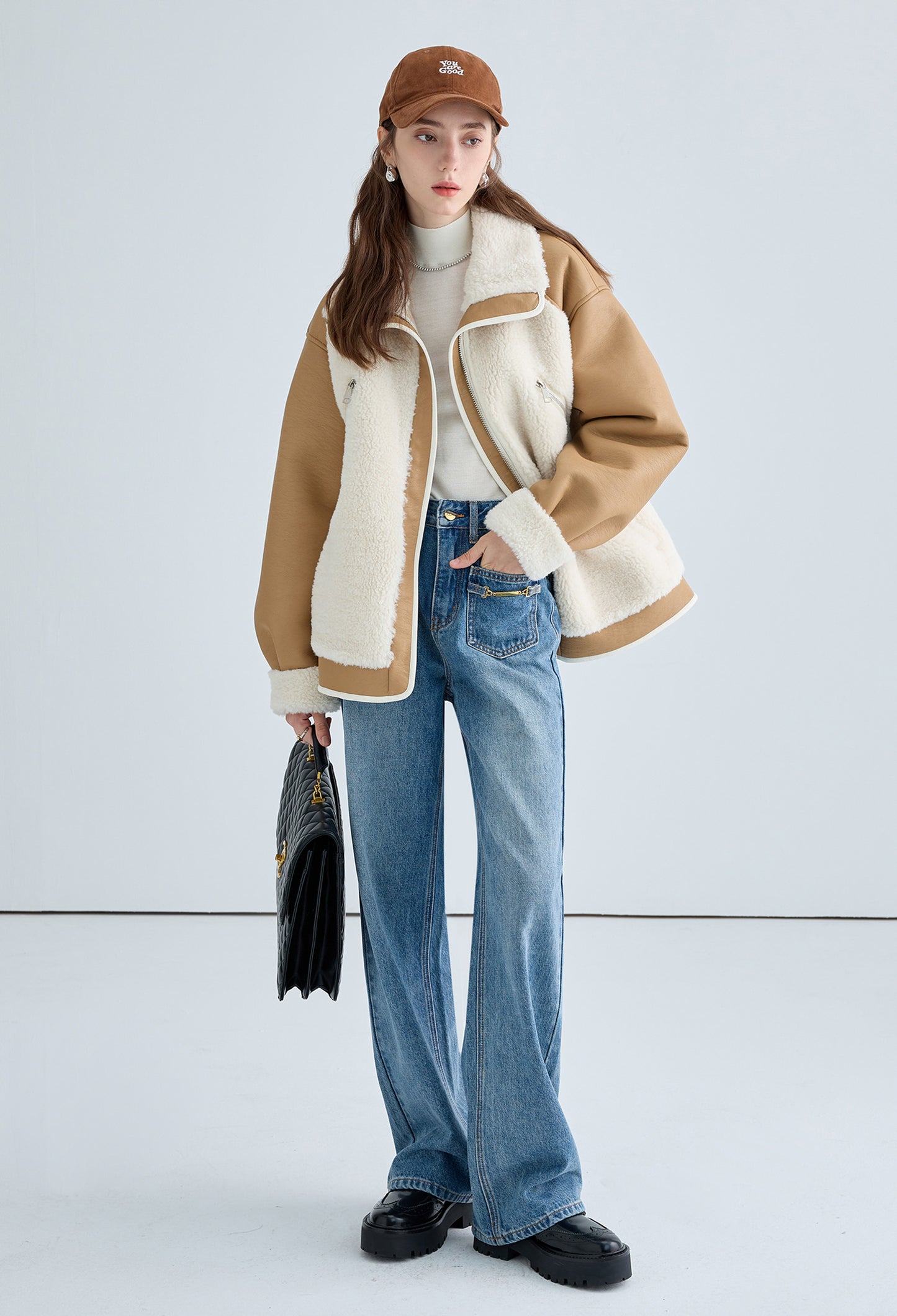 fur,blouson,camel,cool,simple,mode,sexy,cute