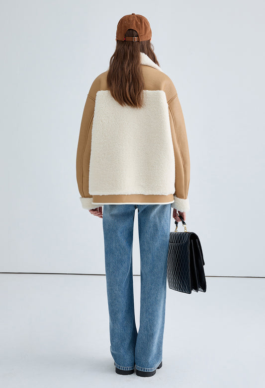 fur,blouson,camel,cool,simple,mode,sexy,cute