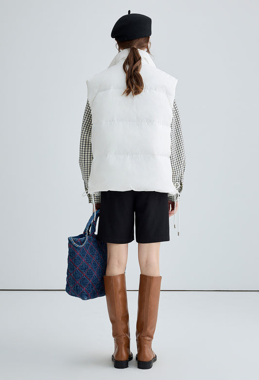 down,vest,white,cool,simple,cute,sexy,mode