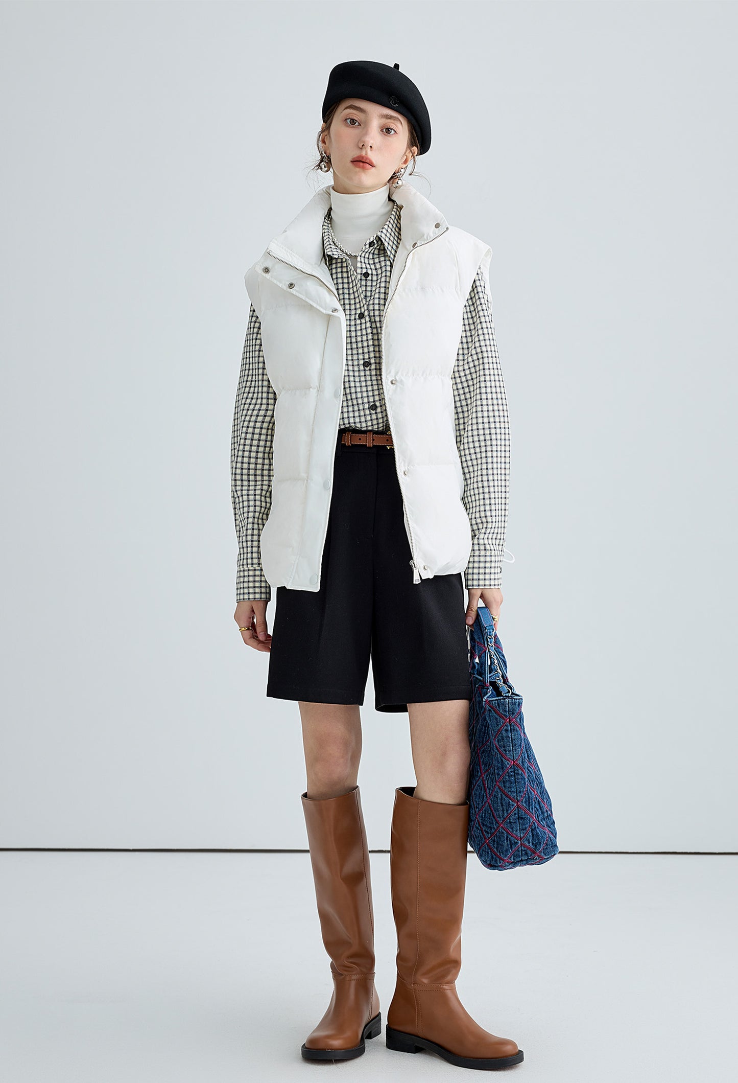 down,vest,white,cool,simple,cute,sexy,mode