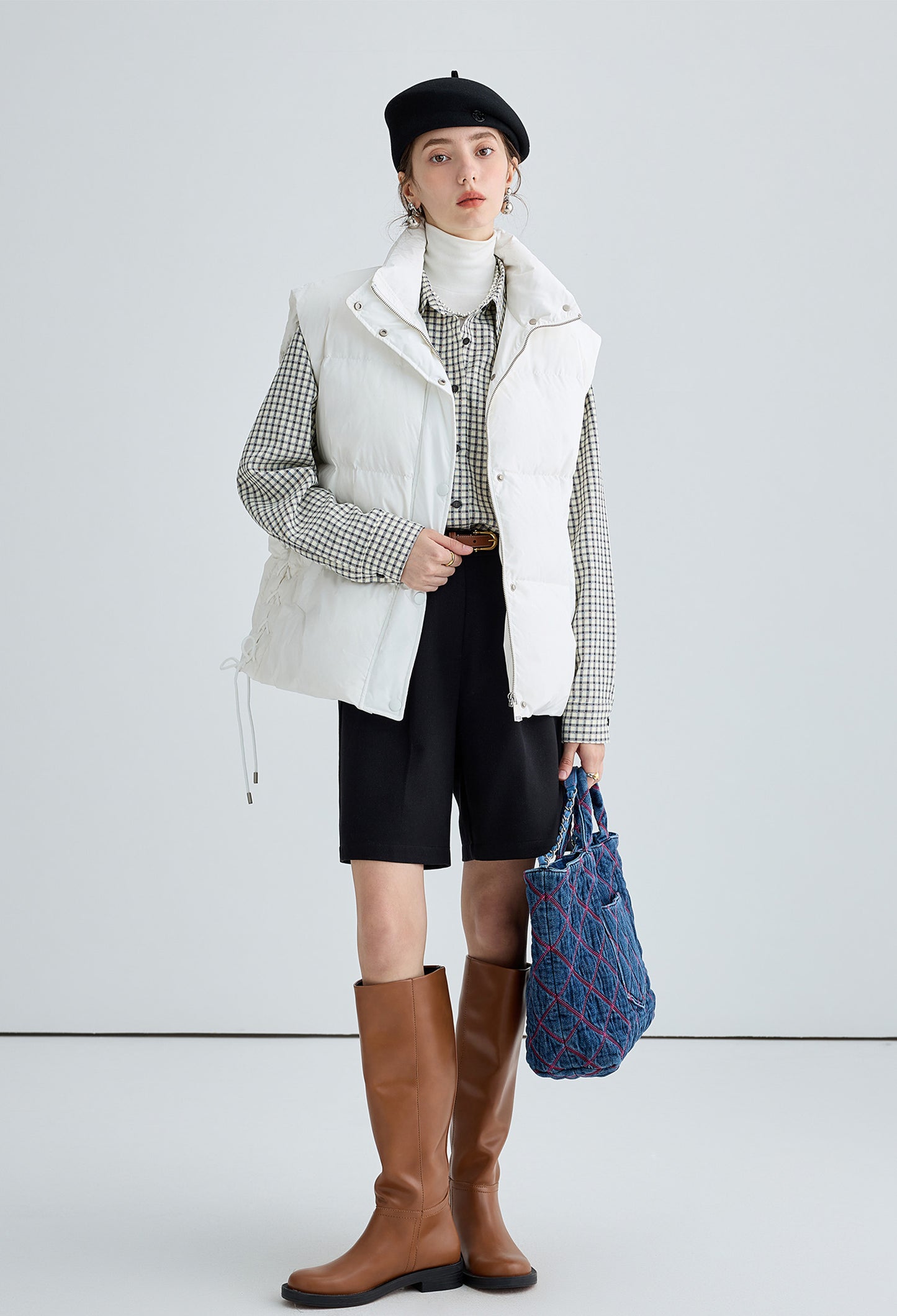 down,vest,white,cool,simple,cute,sexy,mode