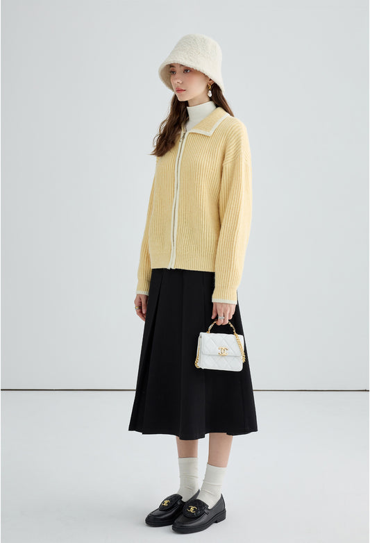 white,piping,zip,sweaer,cool,cute,simple,sexy,cute