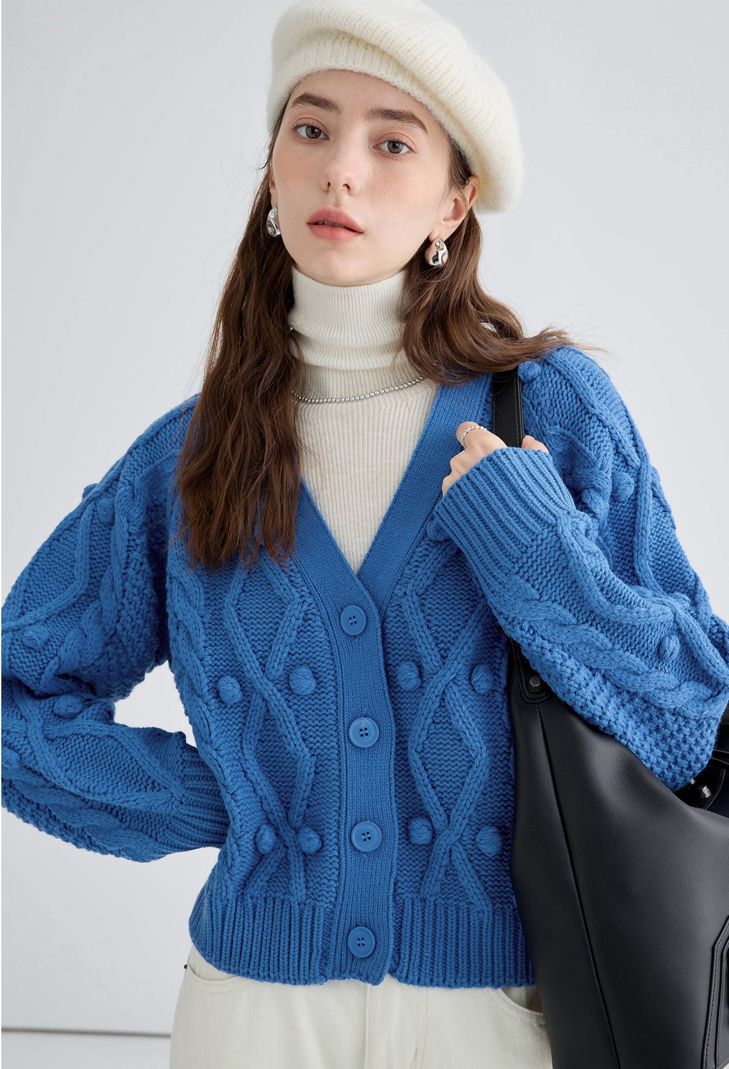 vneck,cable,knit,cardigan,blue,simple,cute,cool,sexy,mode