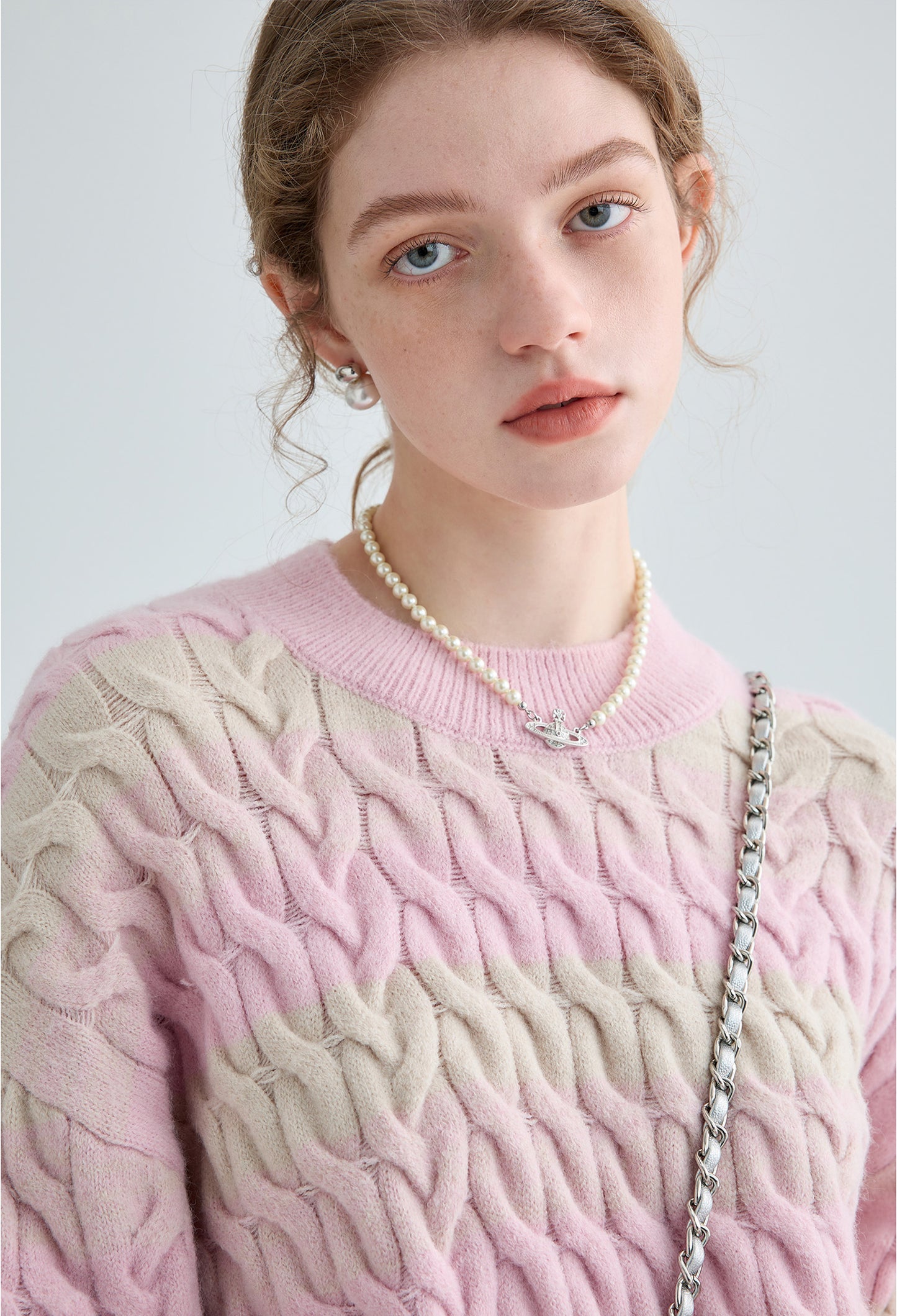 stripe,cable,knit,sweater,strawberry,pink,grey,simple,cute,cool,sexy,mode