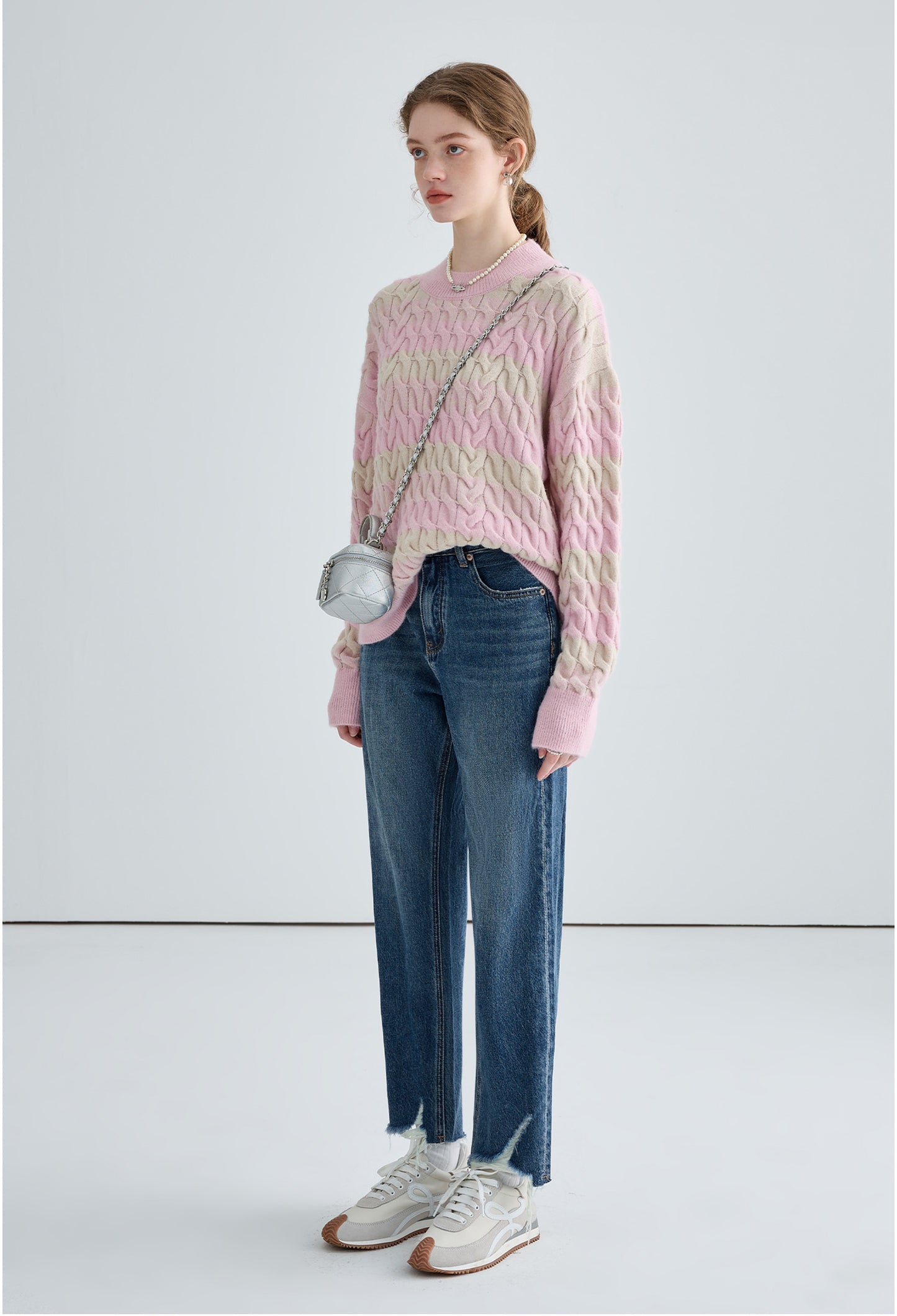 stripe,cable,knit,sweater,strawberry,pink,grey,simple,cute,cool,sexy,mode