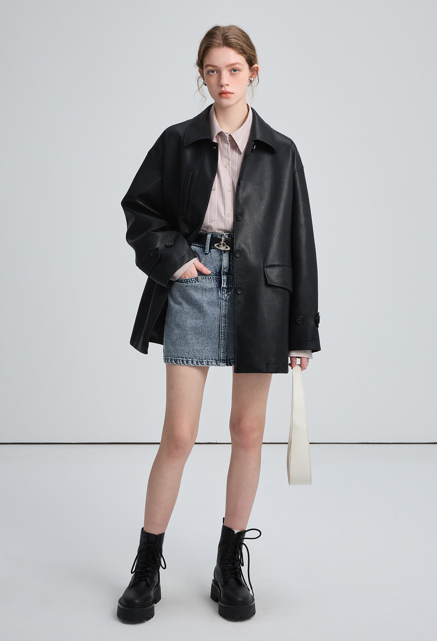 pu, leather,coat,cool,simple,cute,sexy,black,mode
