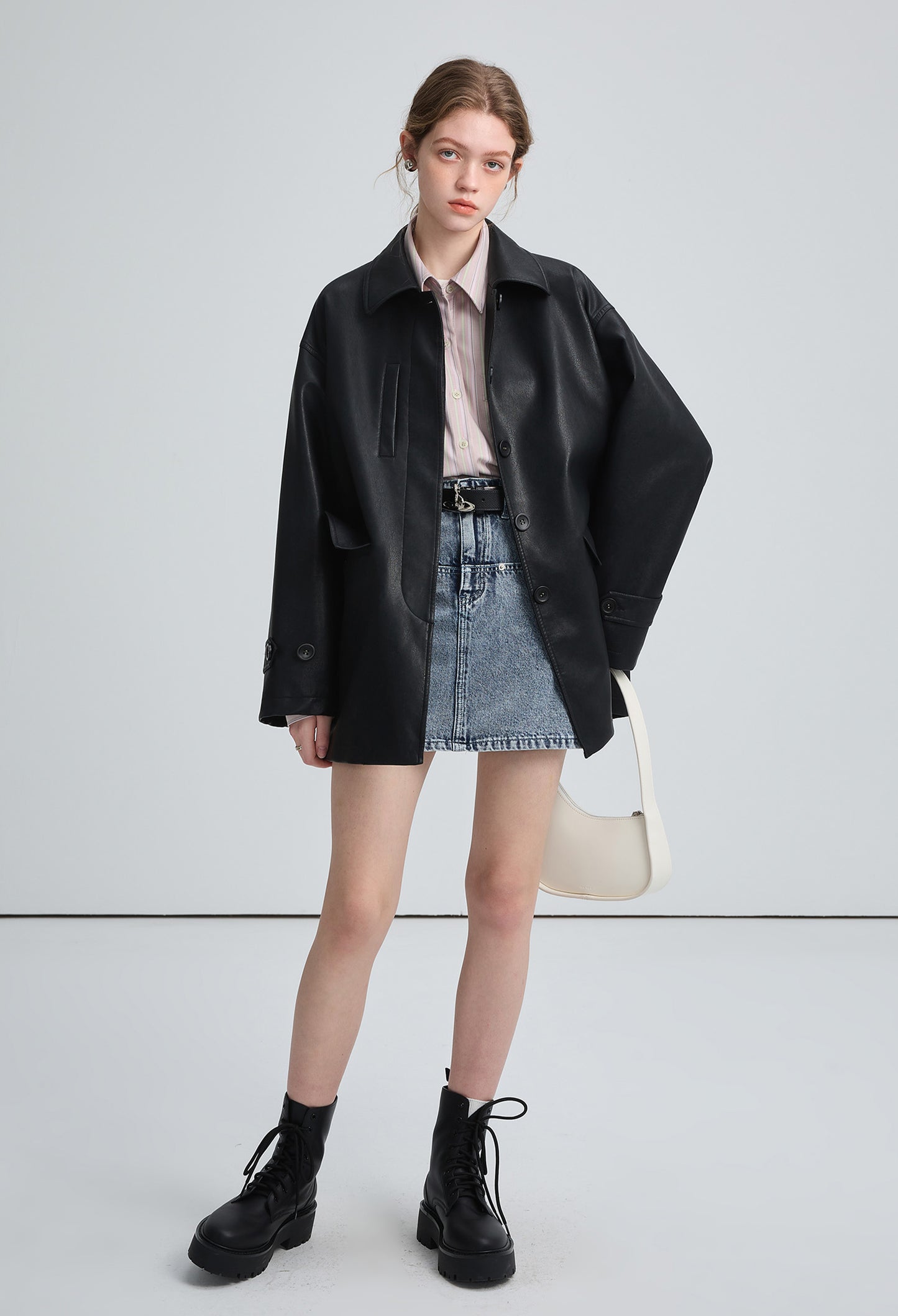pu, leather,coat,cool,simple,cute,sexy,black,mode