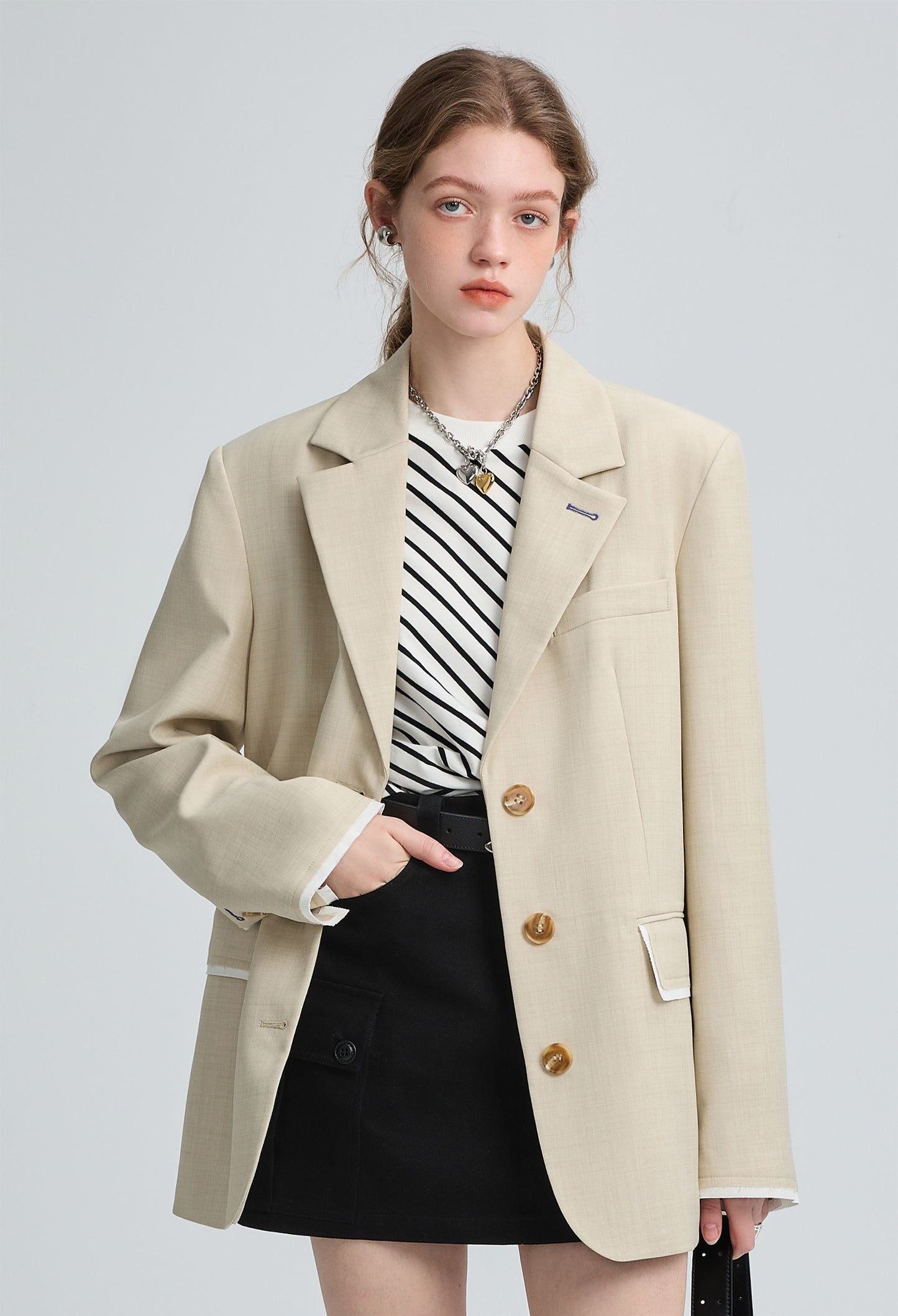 small,patchwork,jacket,beige,simple,cool,cute,sexy,small
