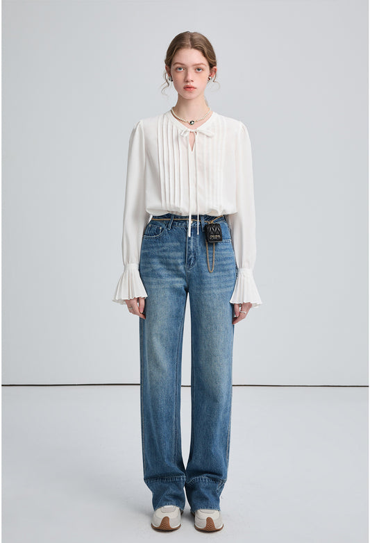 cut,back,straight,jeans,blue,simple,cute,cool,sexy,mode